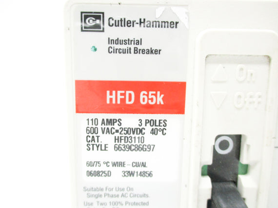 CUTLER HAMMER HFD3110 110A 600VAC NSNP