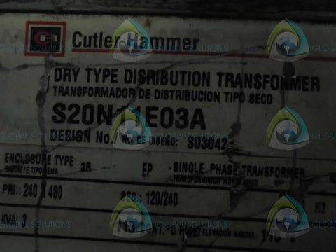 CUTLER HAMMER  S20N11E03A TRANSFORMER * USED *