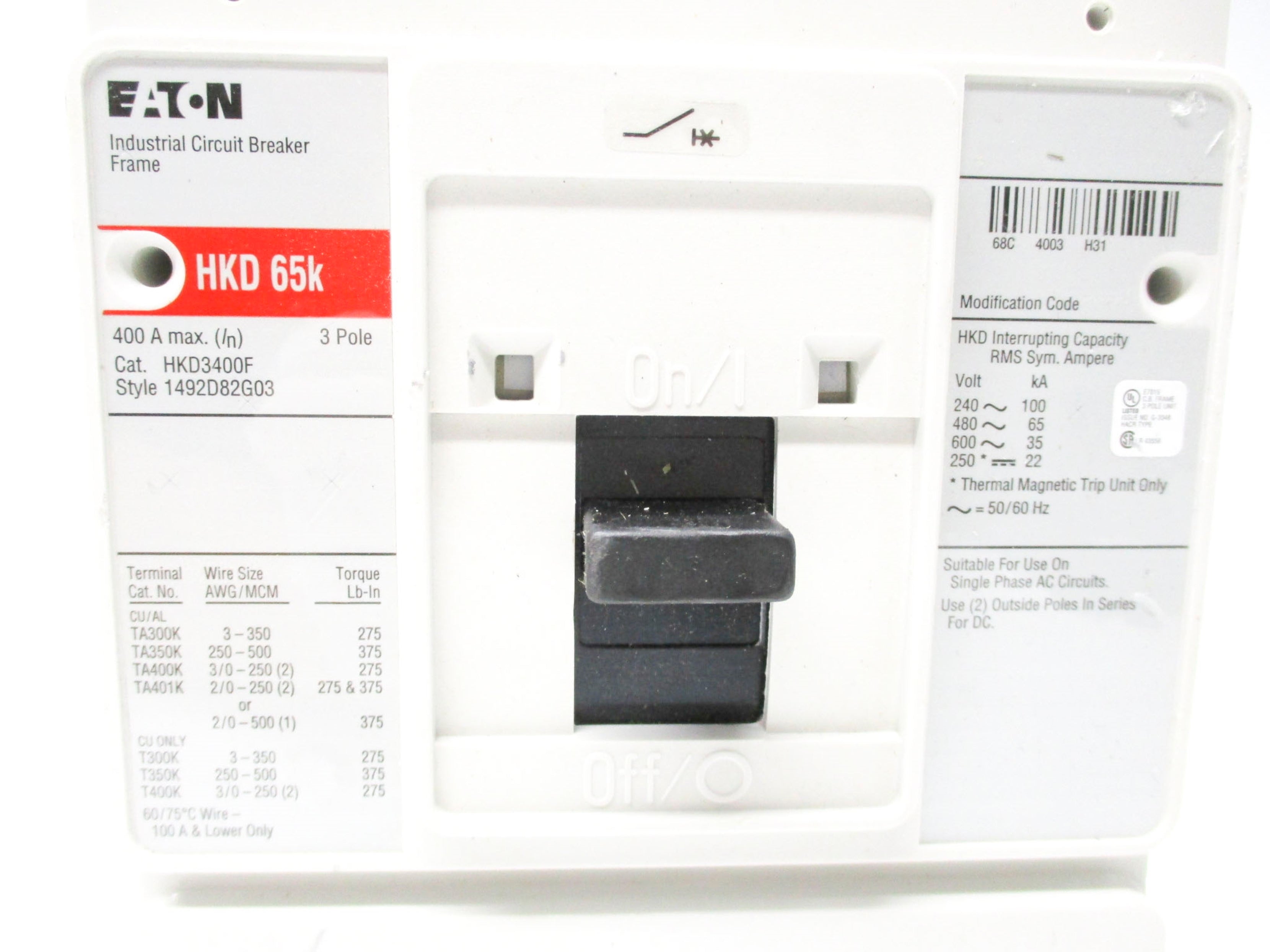 EATON HKD3400F 240V 100A UNMP