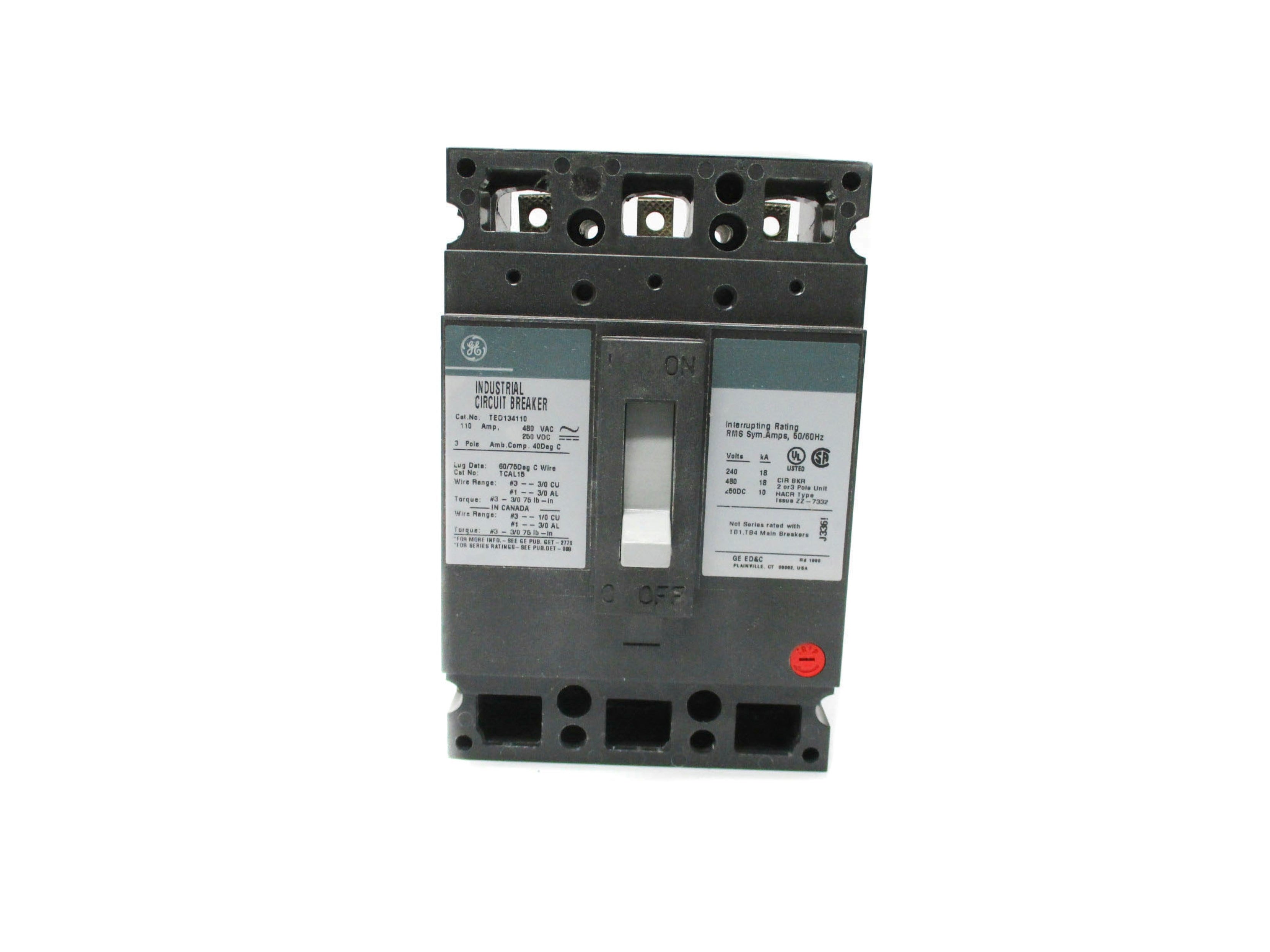 GENERAL ELECTRIC TED134110 110A 480V NSNP