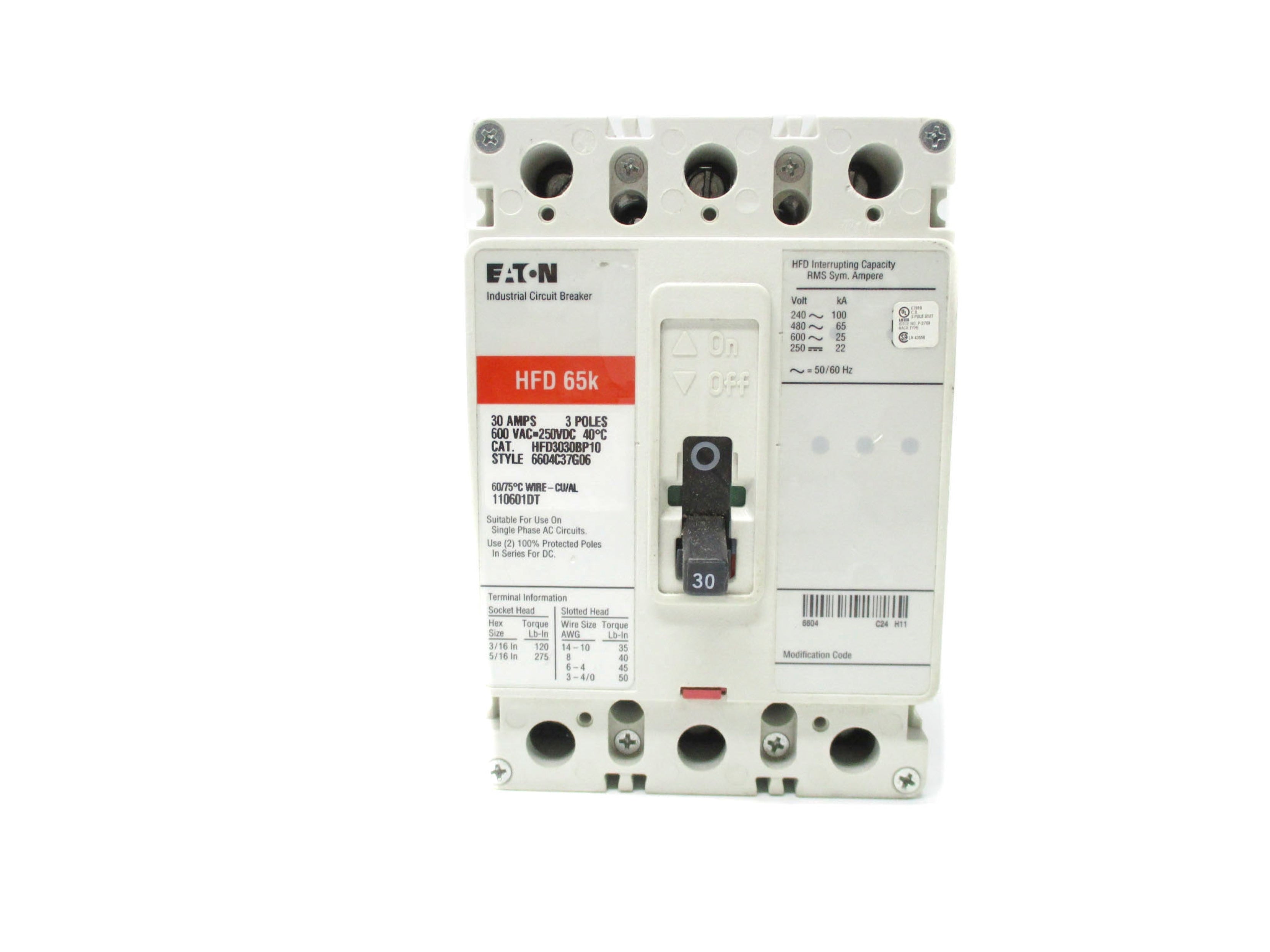 EATON HFD3030BP10 600V 30A NSNP