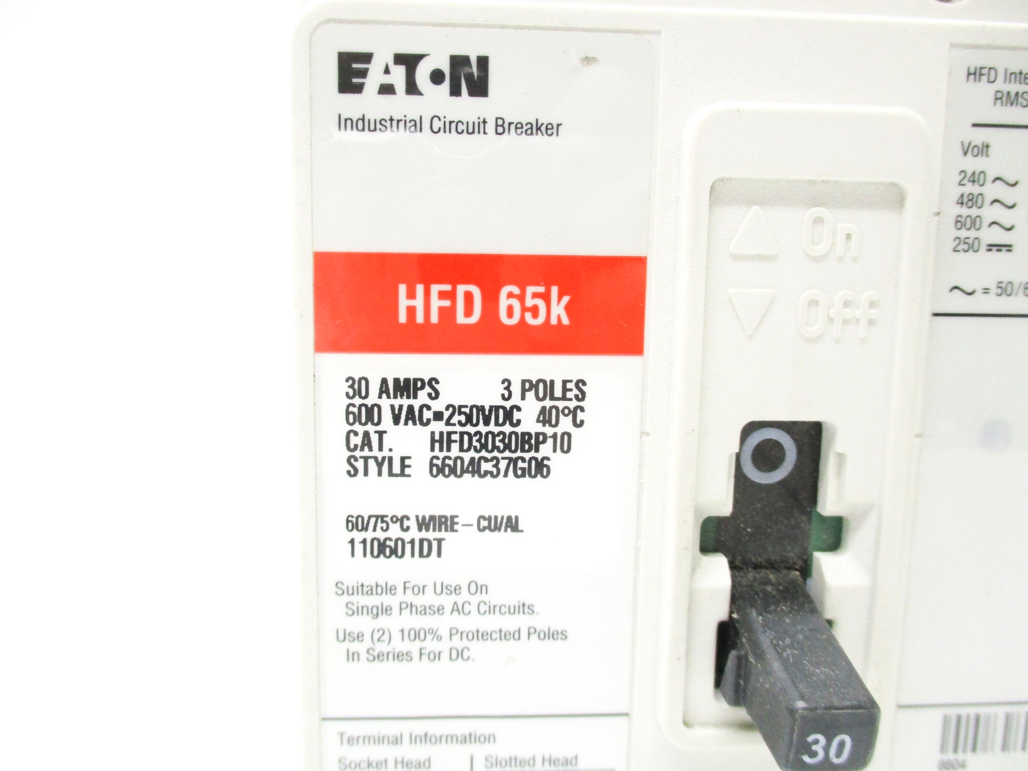 EATON HFD3030BP10 600V 30A NSNP