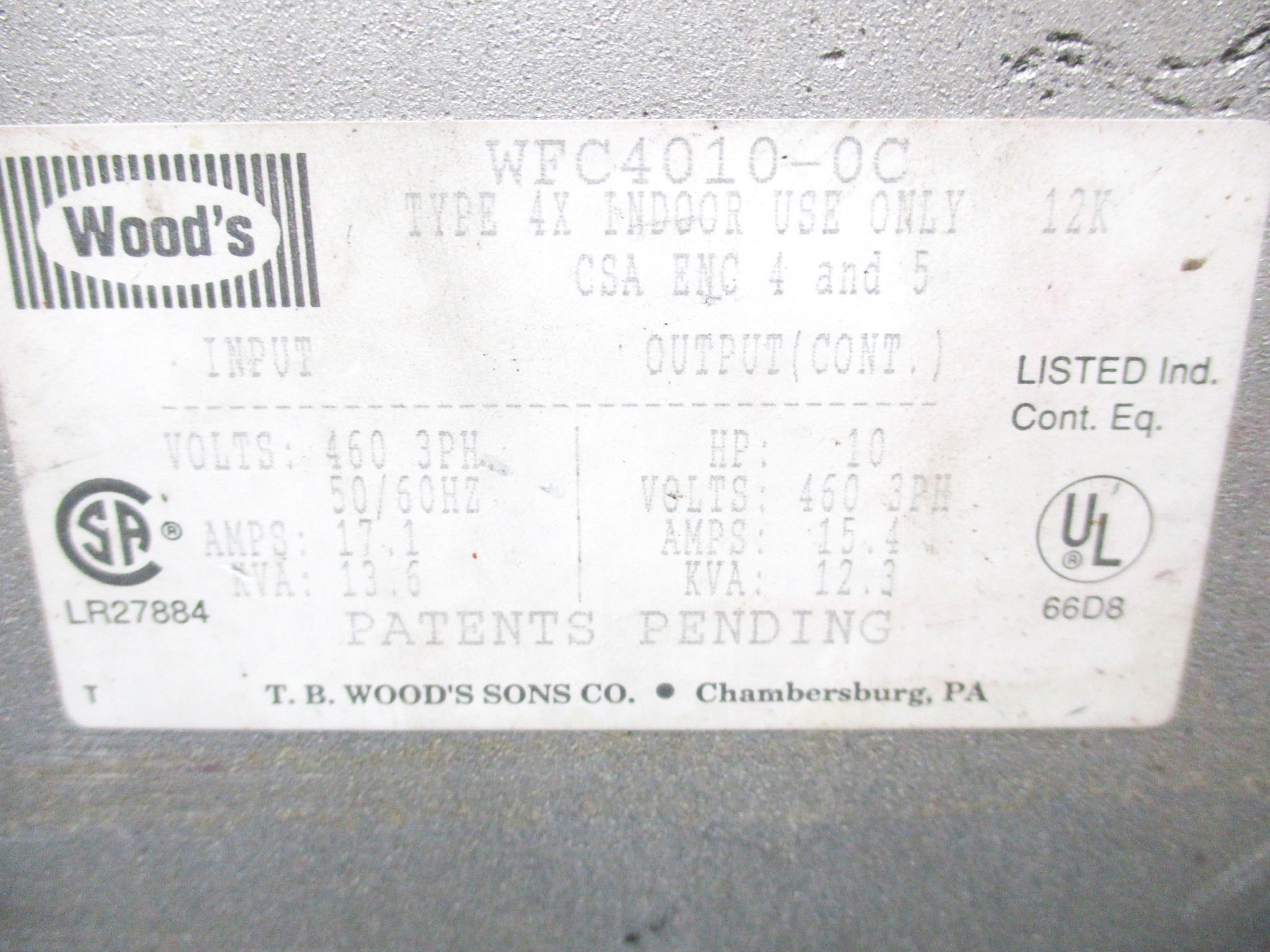 TB WOOD WFC4010-0C (AS PICTURED) UNMP