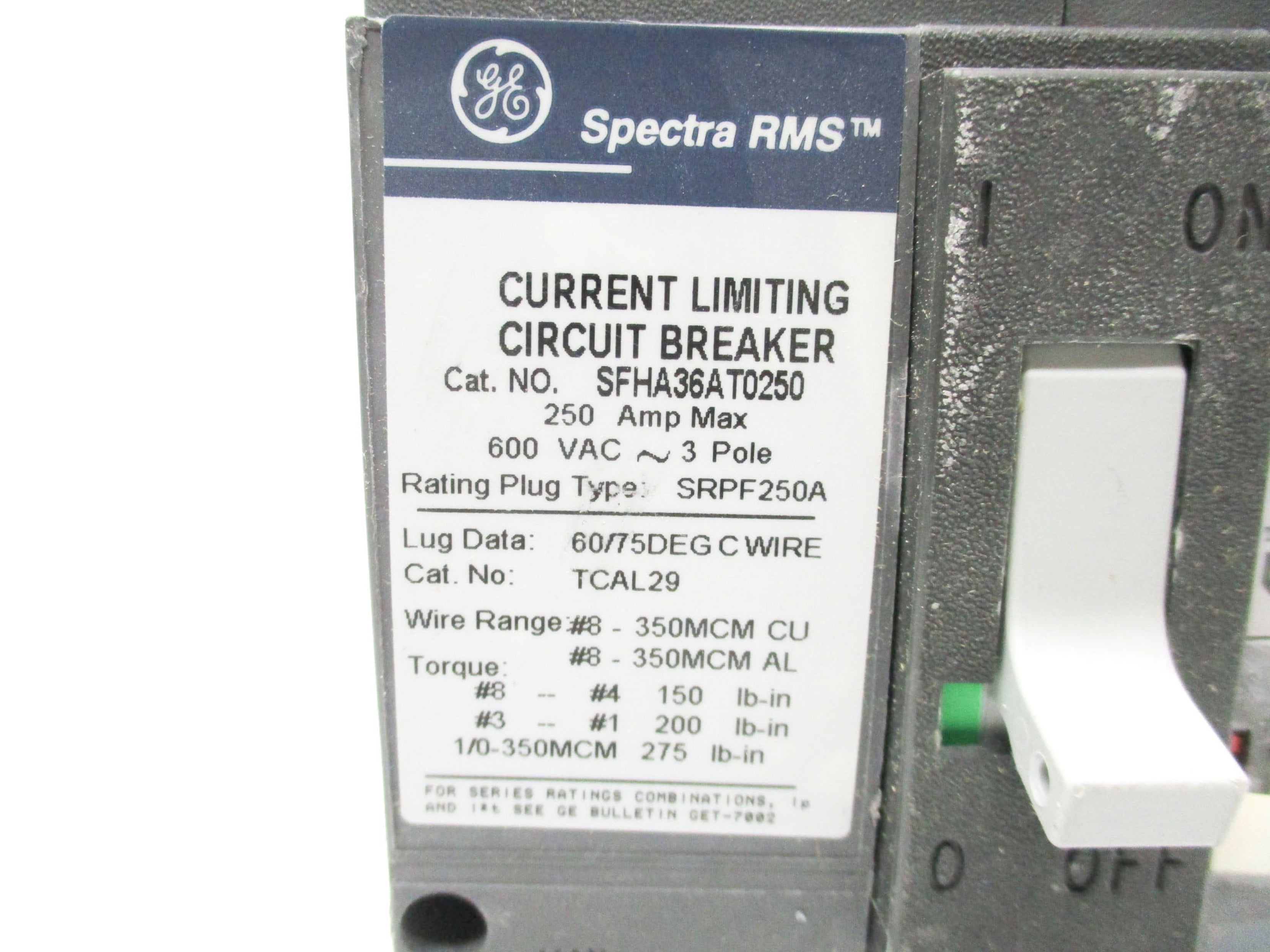 GENERAL ELECTRIC SFHA36AT0250 600V 250A NSNP