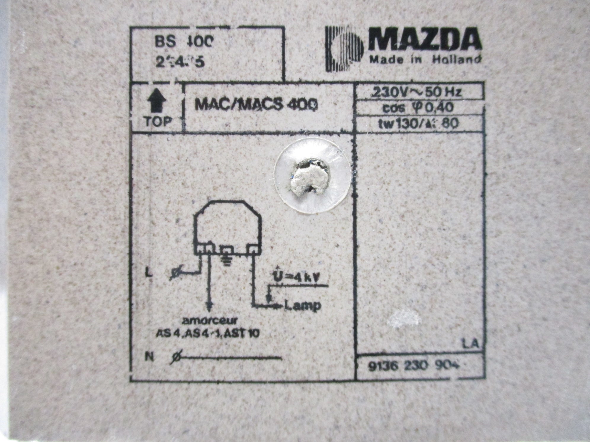 MAZDA 9136-230-904 UNMP