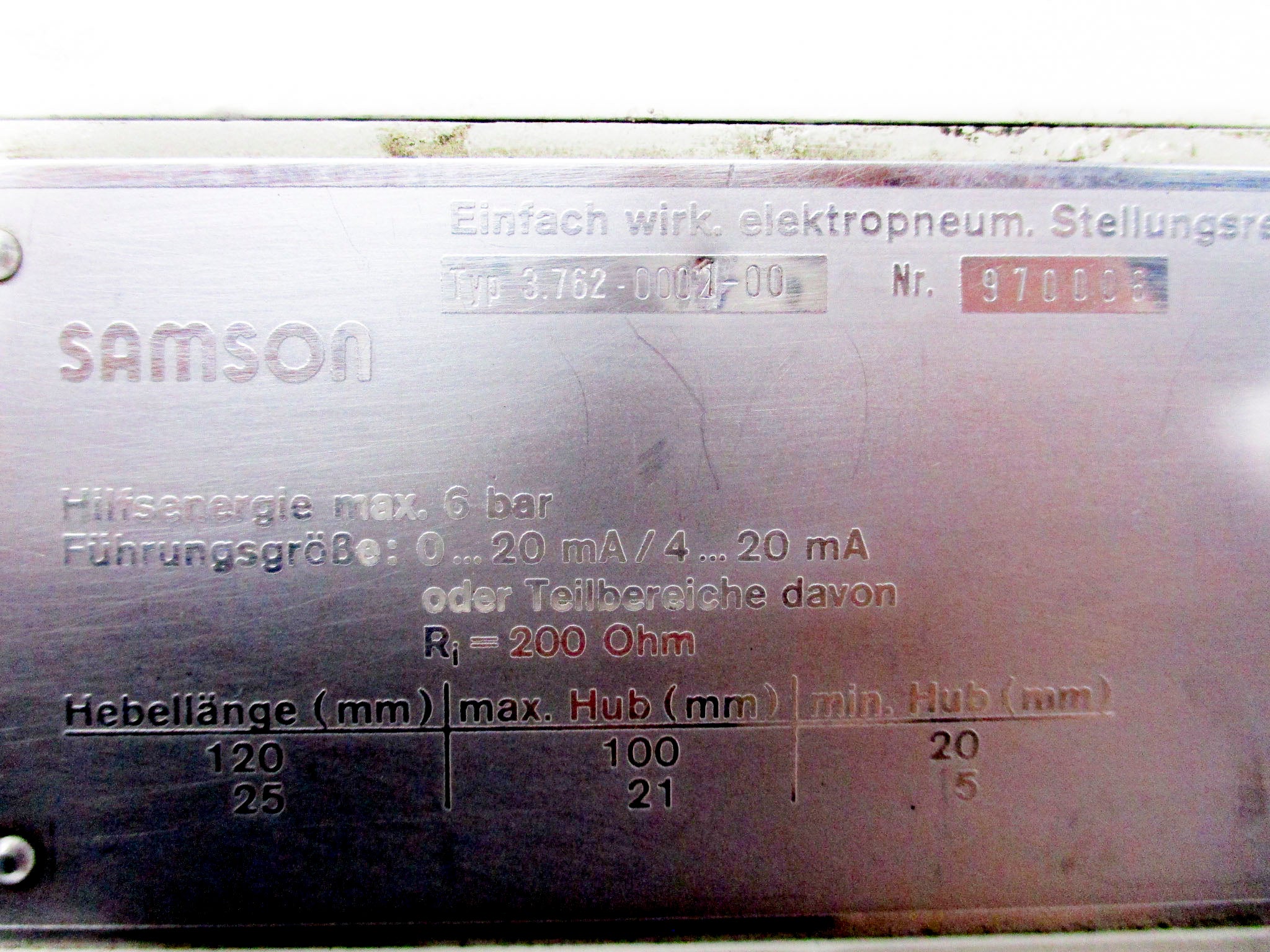 SAMSON 3.762-0002-00 UNMP