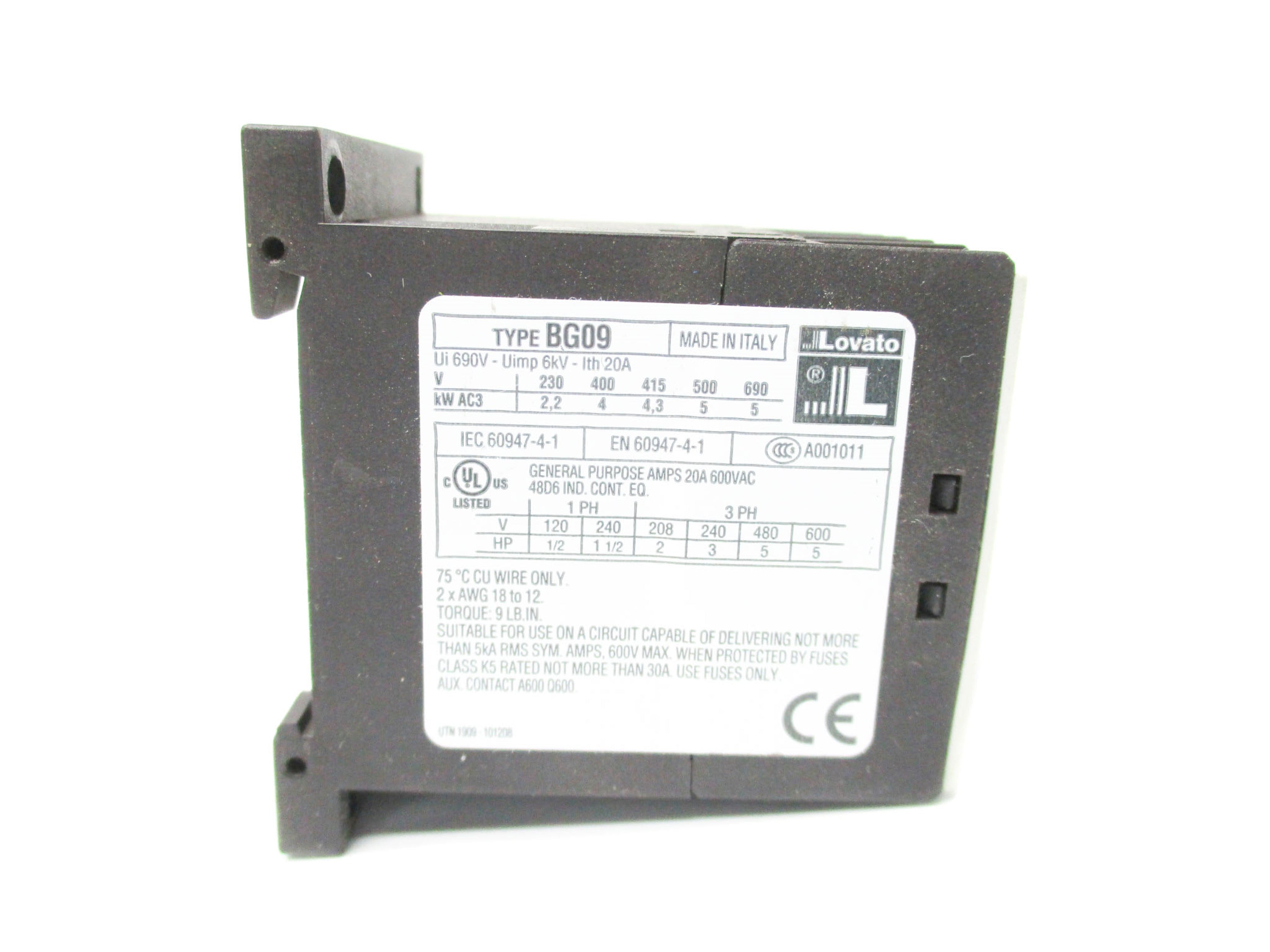 LOVATO 11BG0910A02460 24VAC 9A NSMP
