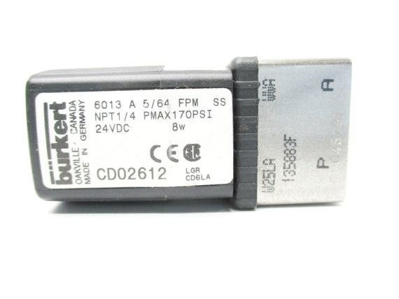 BURKERT 6013A5/64FPMSS 24VDC 170PSI UNMP