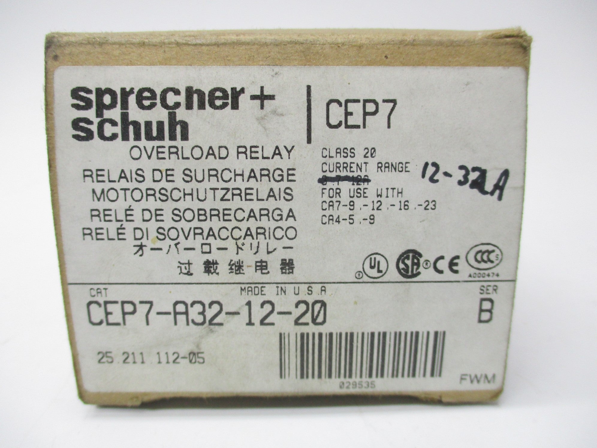 SPRECHER+SCHUH CEP7-A32-12-20 SER. B 12-32A NSMP