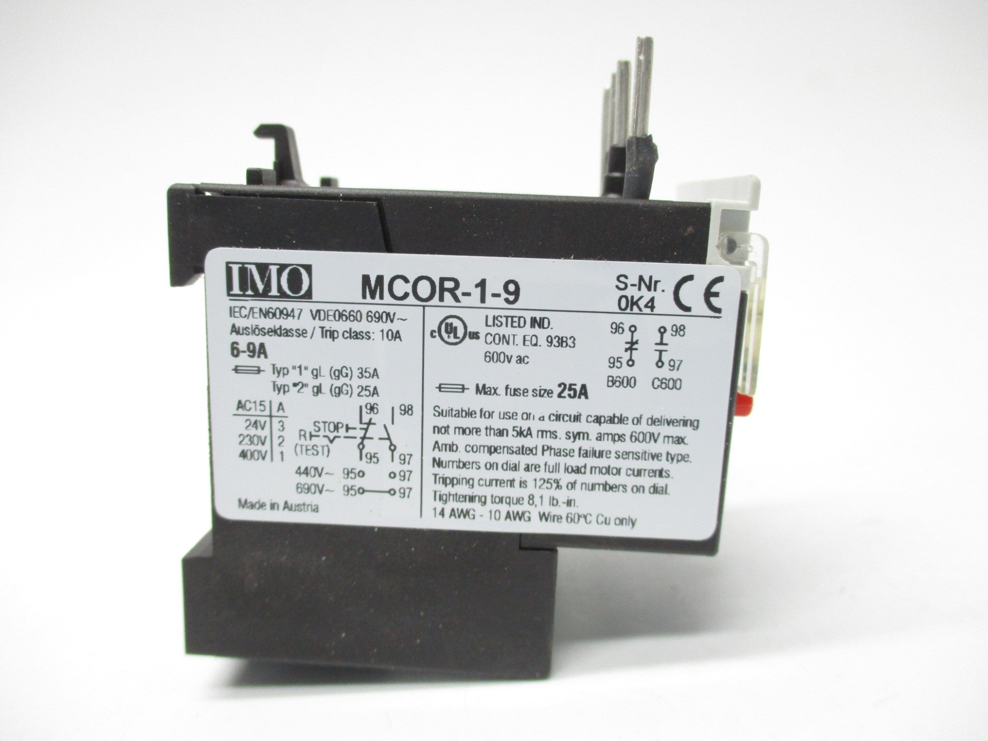 IMO MCOR-1-9 600VAC 25A NSMP