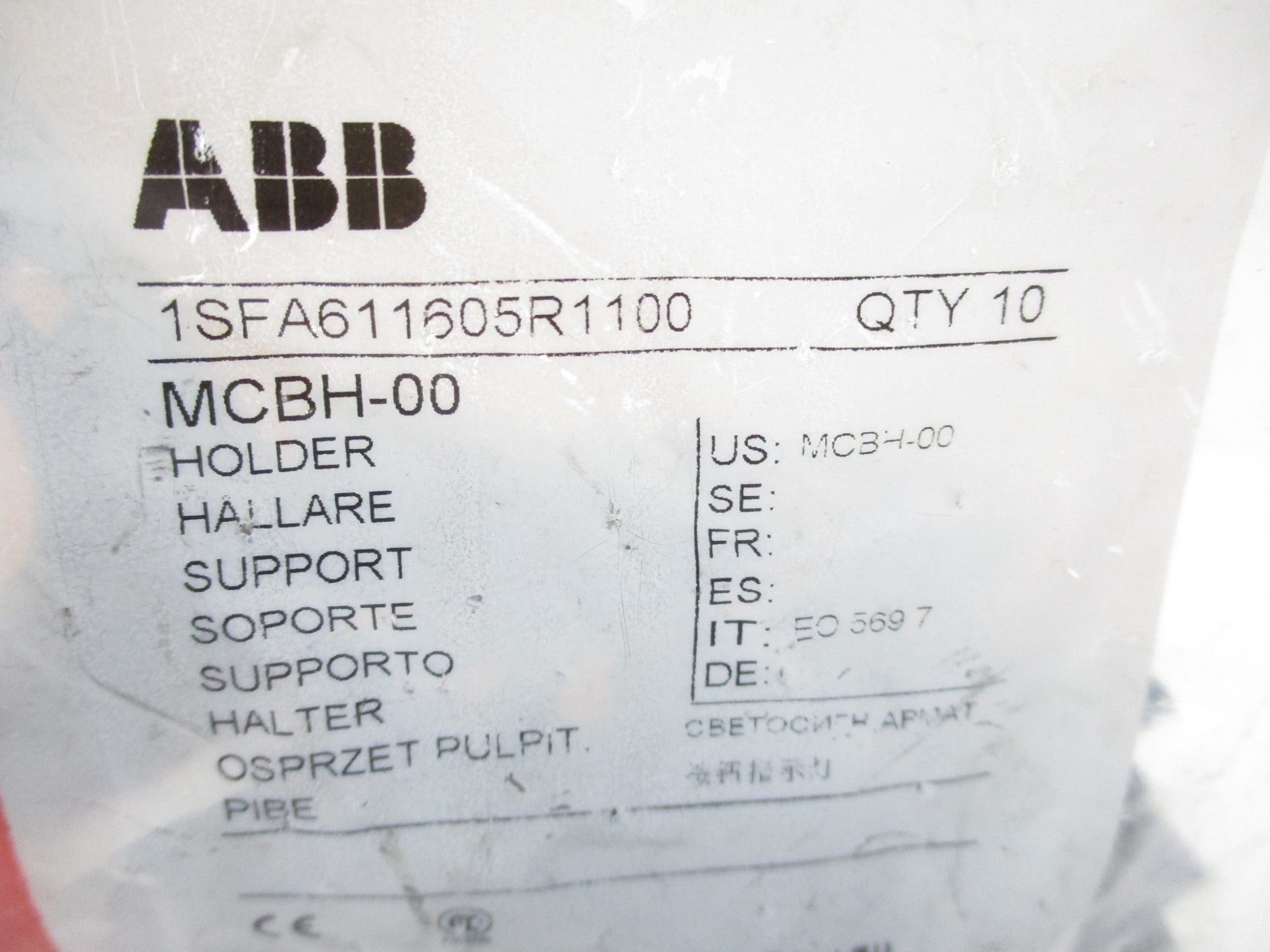 ABB MCBH-00 1SFA611605R1100 (PKG OF 10) NSMP
