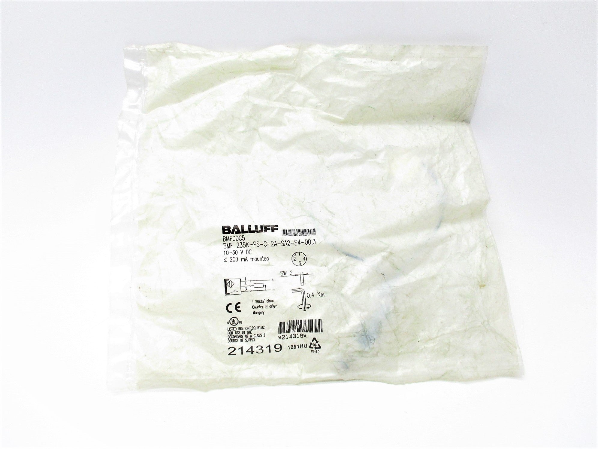 BALLUFF BMF235K-PS-C-2A-SA2-S4-00.3 BMF00C5 10-30VDC NSMP