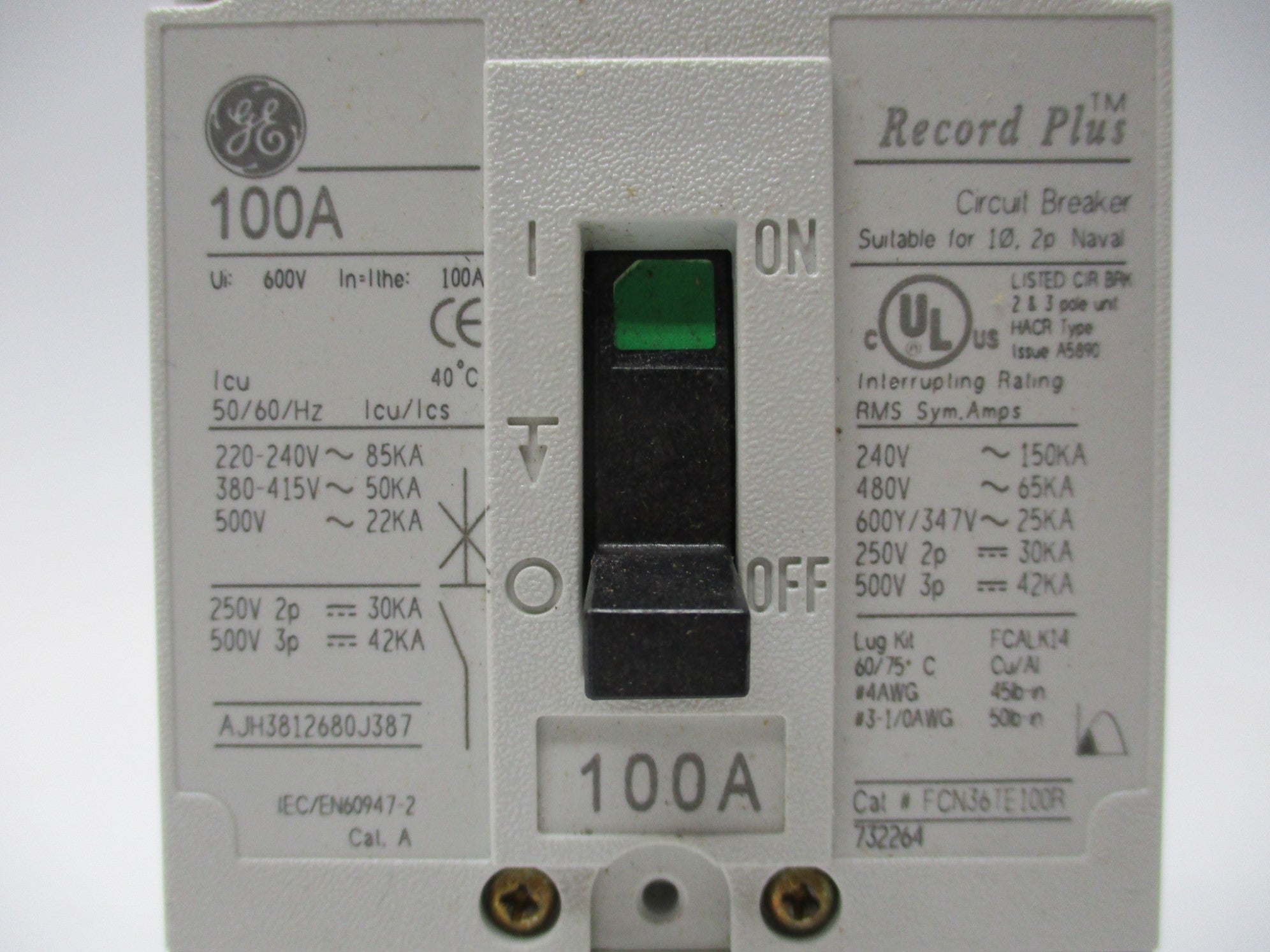 GENERAL ELECTRIC FCN36TE100R1 600VDC 100A NSMP