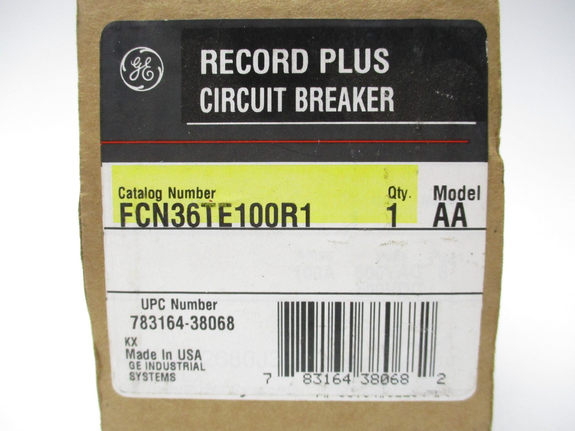 GENERAL ELECTRIC FCN36TE100R1 600VDC 100A NSMP