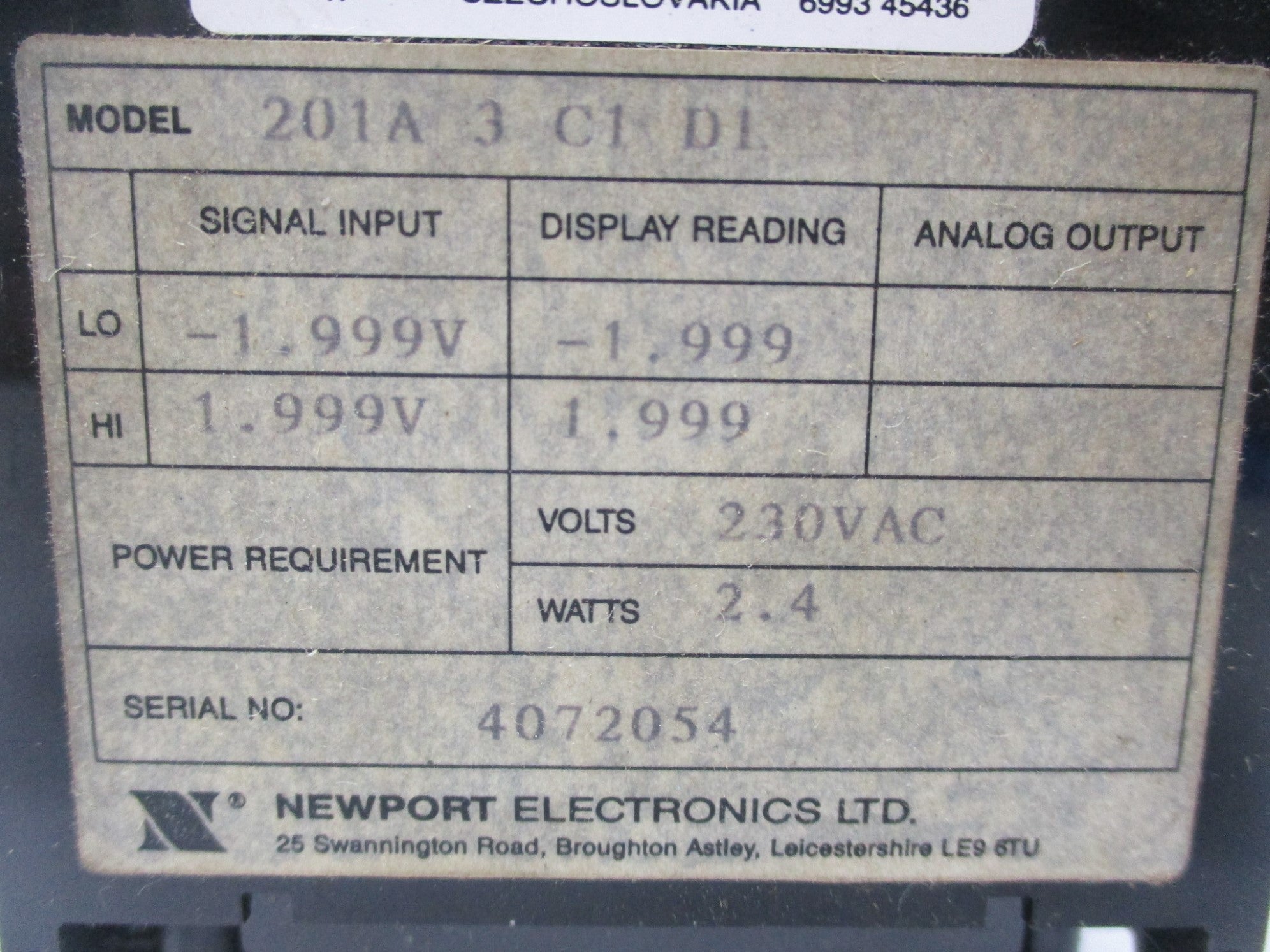 NEWPORT 201A3C1DL NSNP
