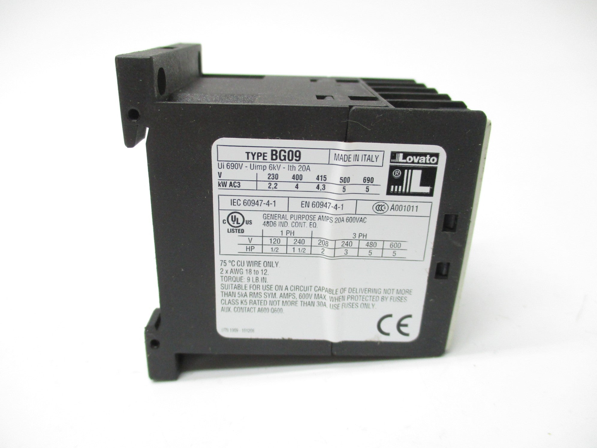 LOVATO 11BG0910A12060 120VAC NSMP