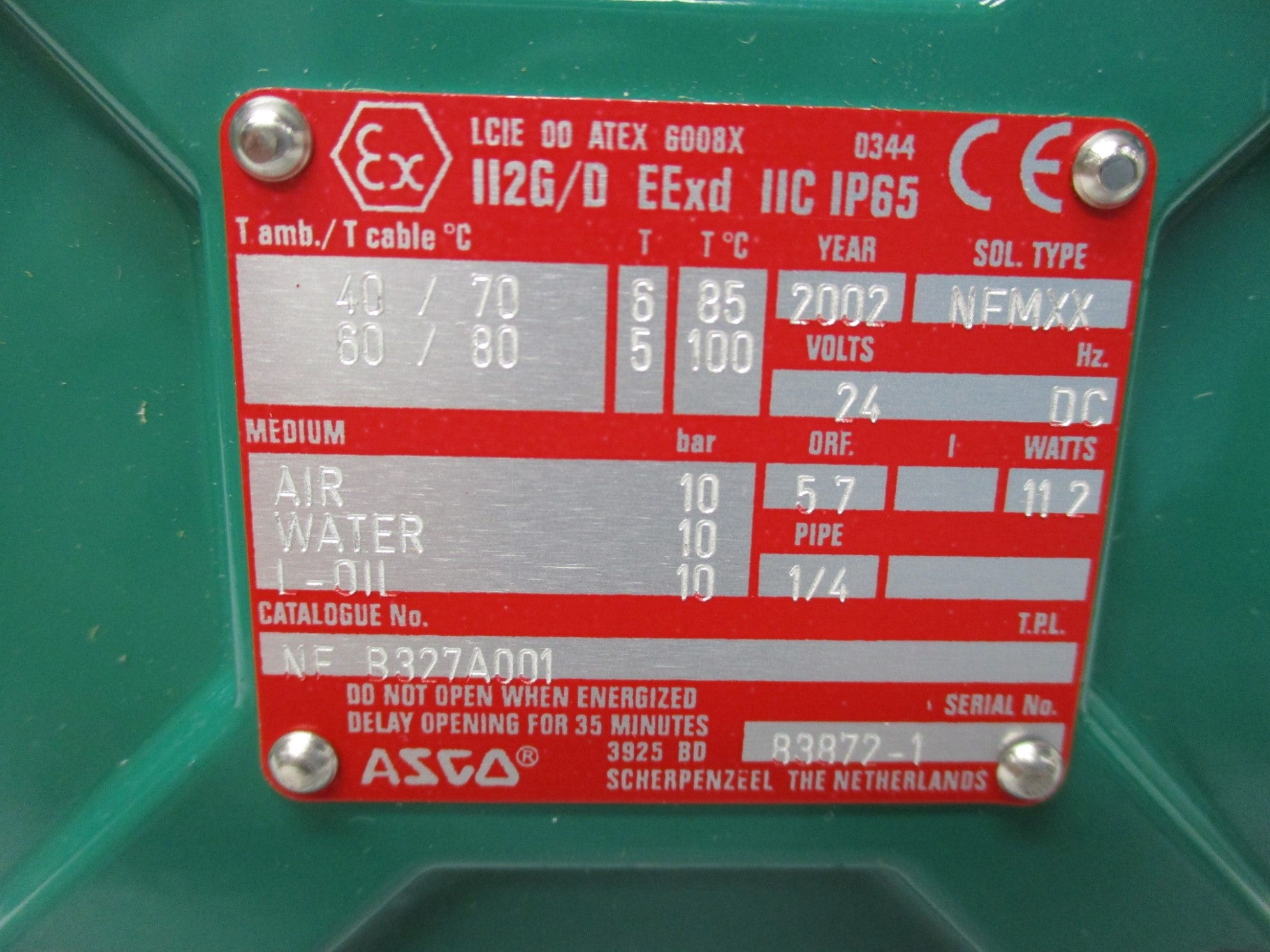 ASCO NFB327A001 24VDC 10PSI NSMP
