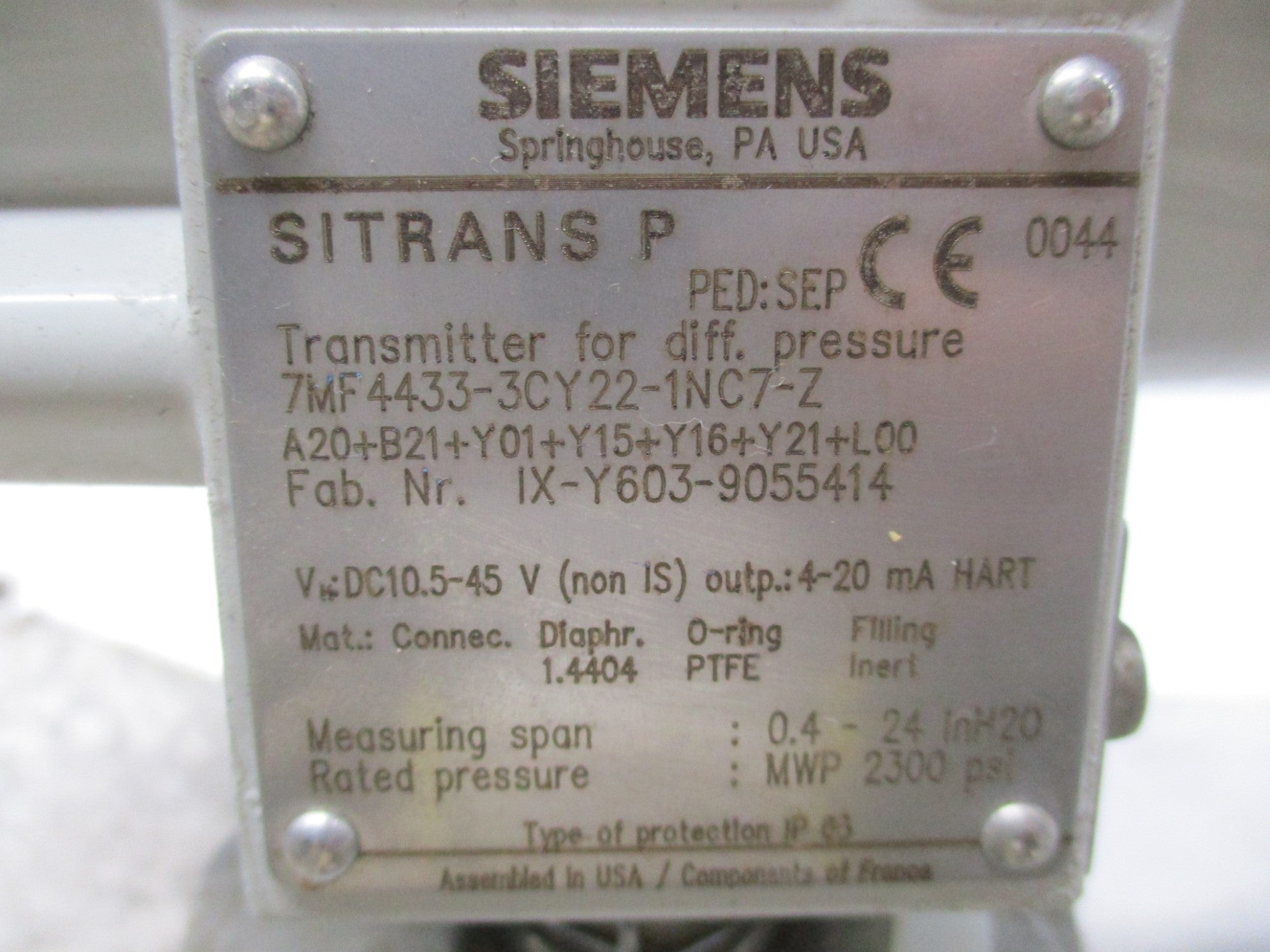 SIEMENS 7MF4433-3CY22-1NC7-Z (AS PICTURED) NSNP