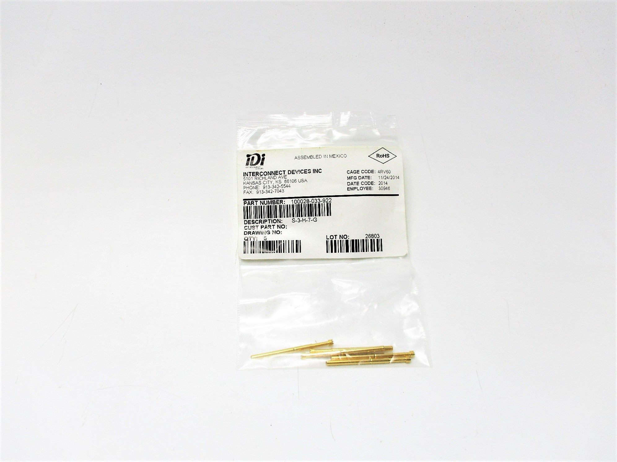 INTERCONNECT DEVICES 100028-033-922 NSNP
