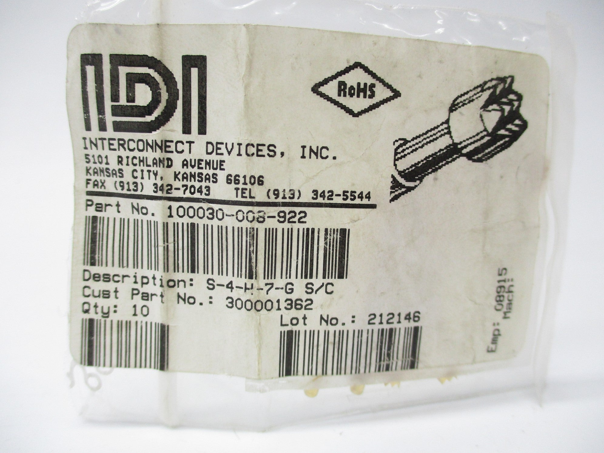 INTERCONNECT DEVICES 100030-008-922 NSNP