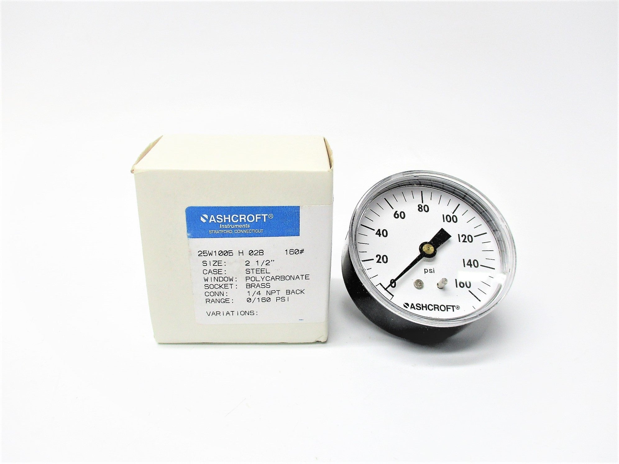 ASHCROFT 25W1005D02B160# 0-160PSI NSMP