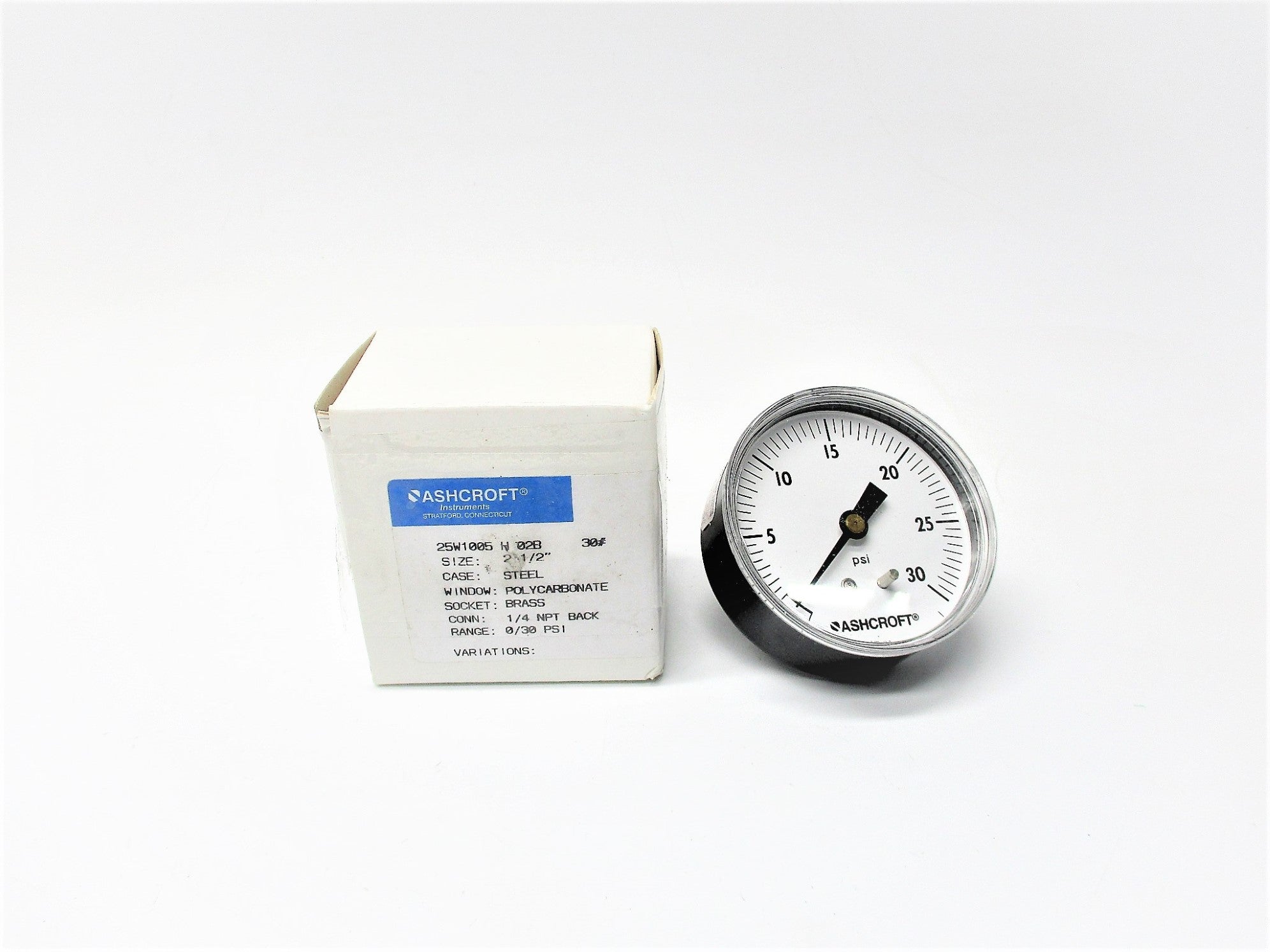 ASHCROFT 25W1005H02B30# 0-30PSI NSMP