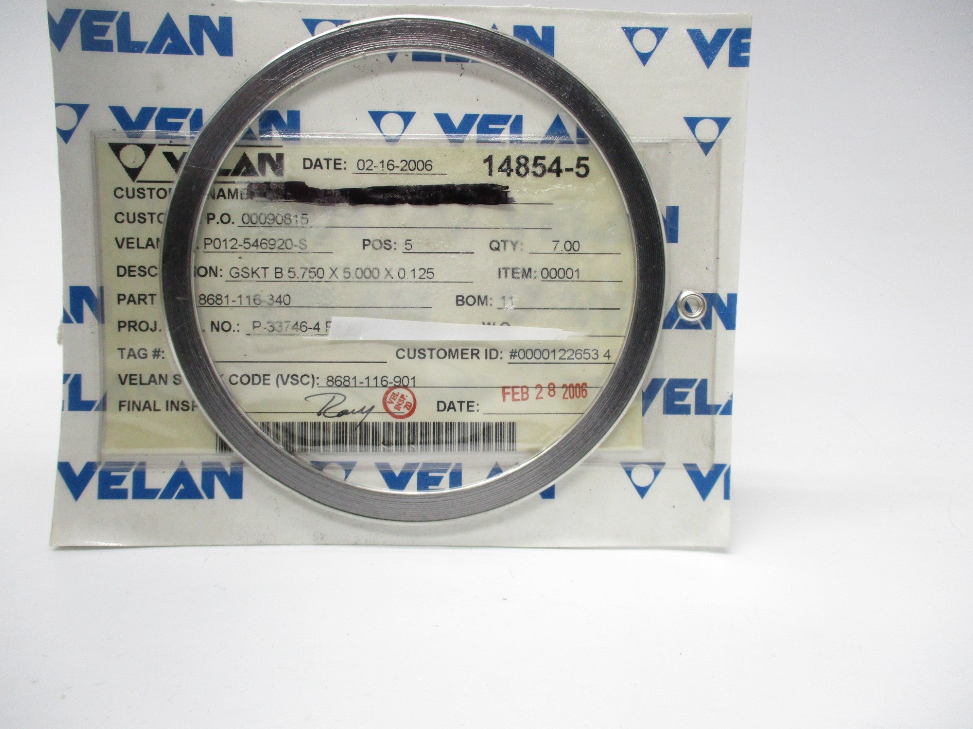 VELAN 8681-116-340 NSFS
