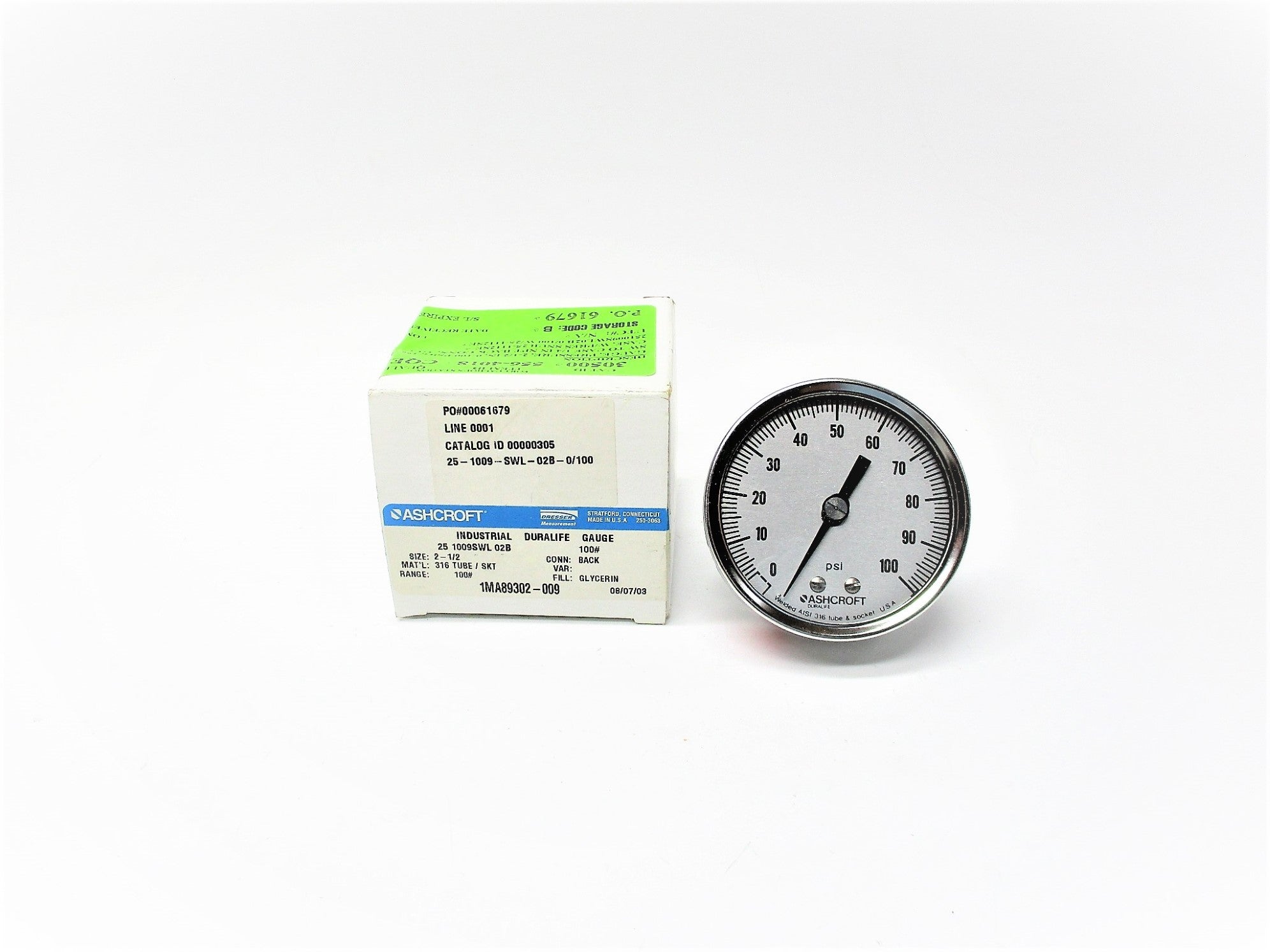 ASHCROFT 251009SWL02B100# NSMP