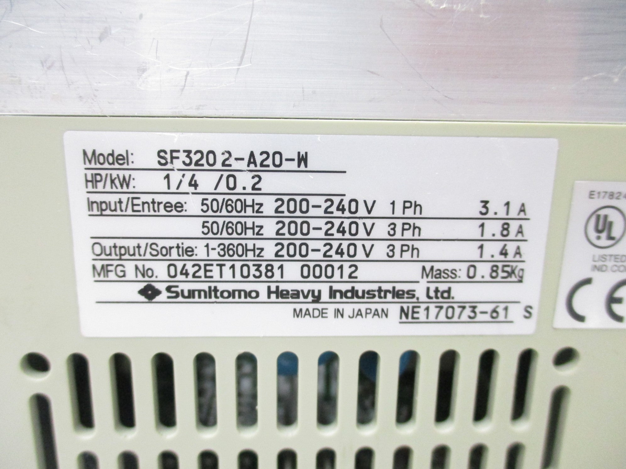 SUMITOMO SF3202-A20-W UNMP