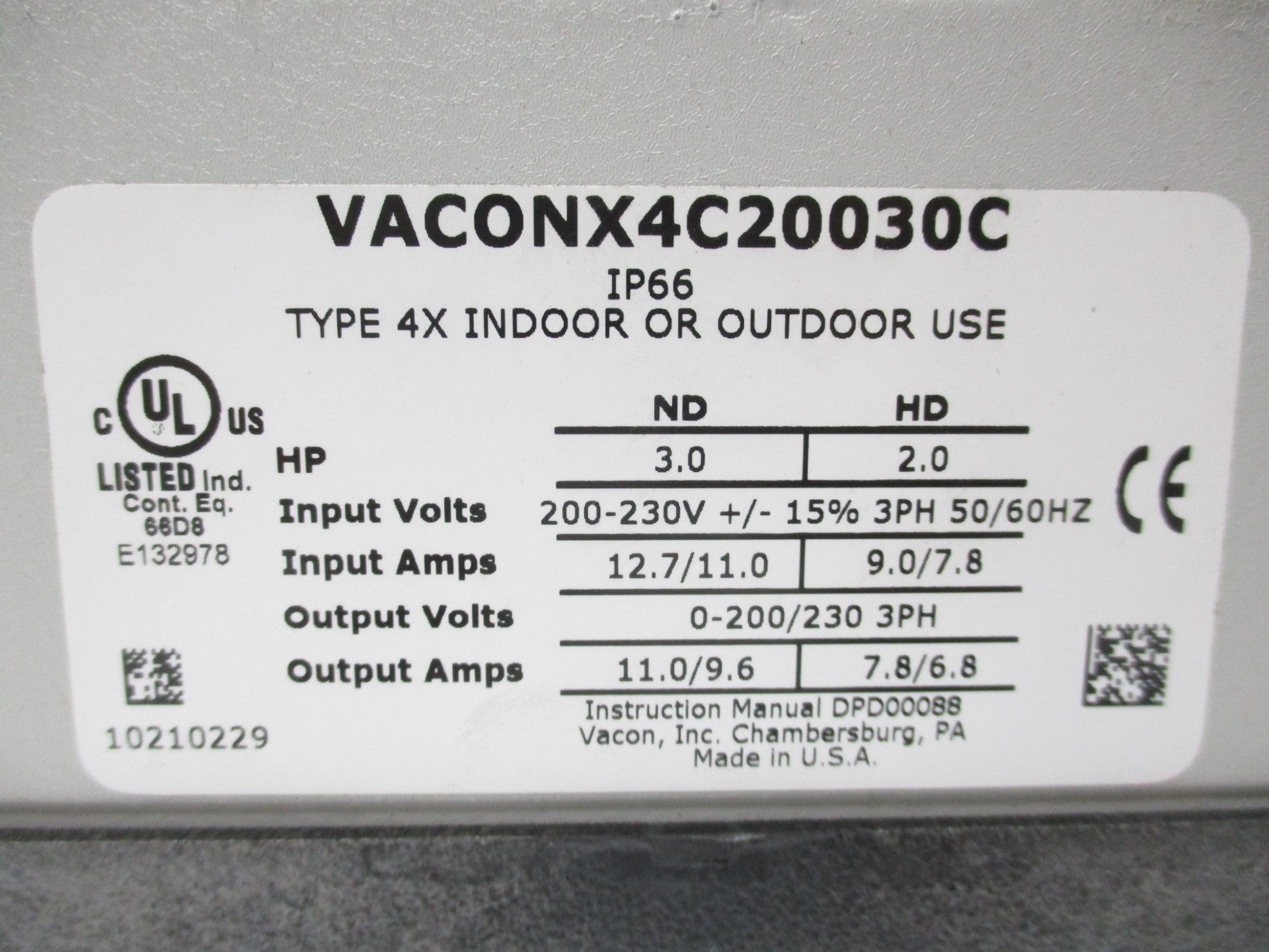 VACON VACONX4C200030C NSNP