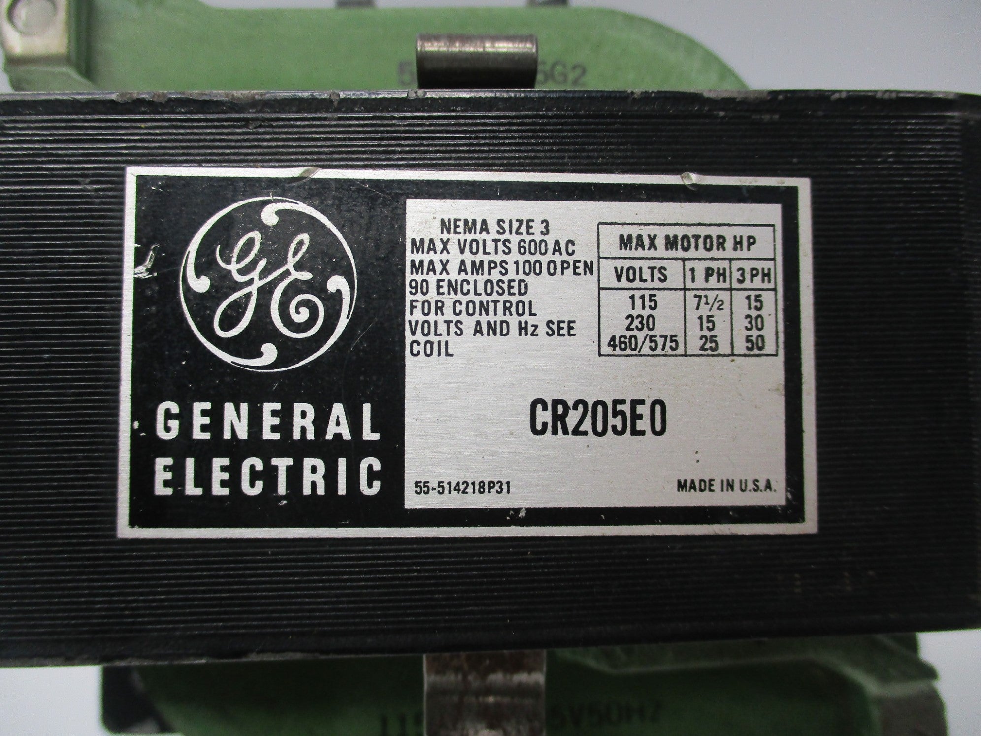 GENERAL ELECTRIC CR205E0 600V NSNP