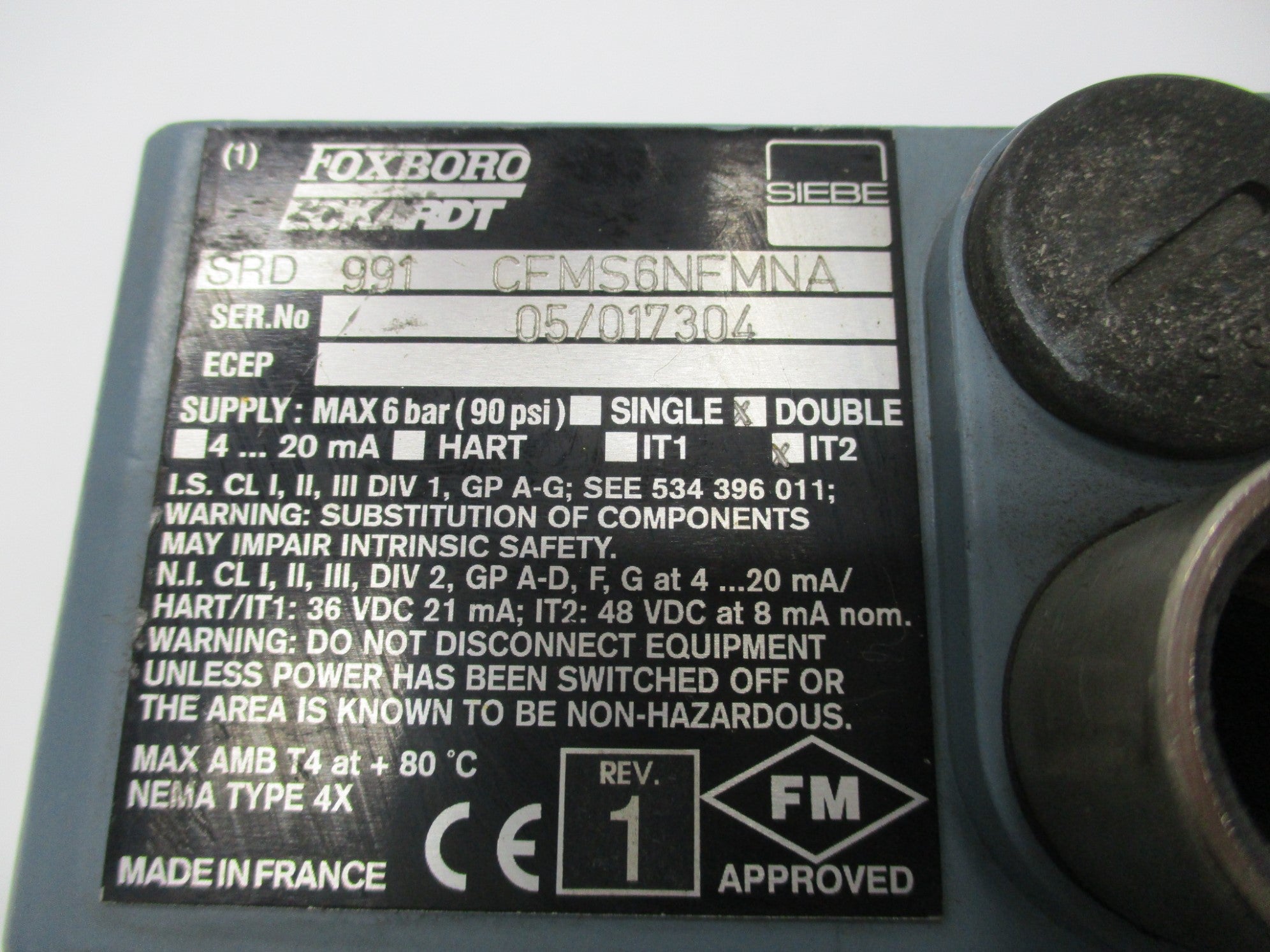 FOXBORO SRD991-CFMS6NFMNA 90PSI (AS PICTURED) UNMP