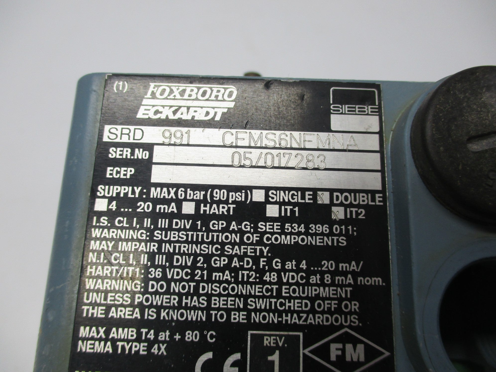 FOXBORO SRD991-CFMS6NFMNA 90PSI (AS PICTURED) UNMP