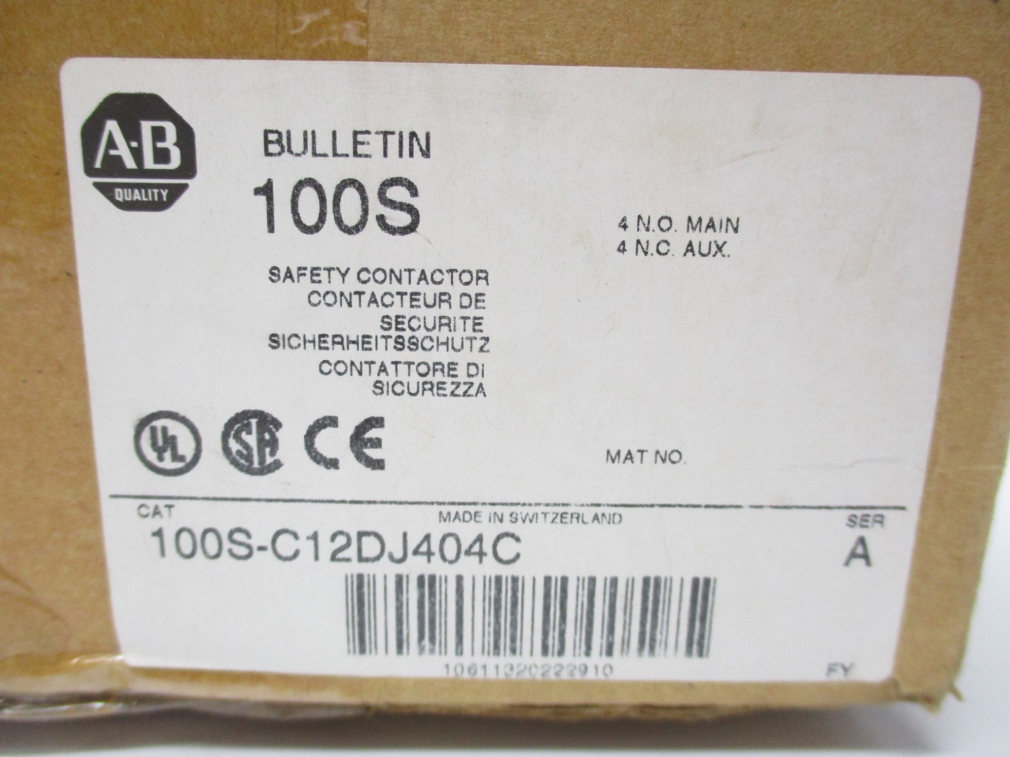 INDUSTRIAL SPARE PART 100S-C12DJ404C SER. A 24VDC (BR/WH) NSMP