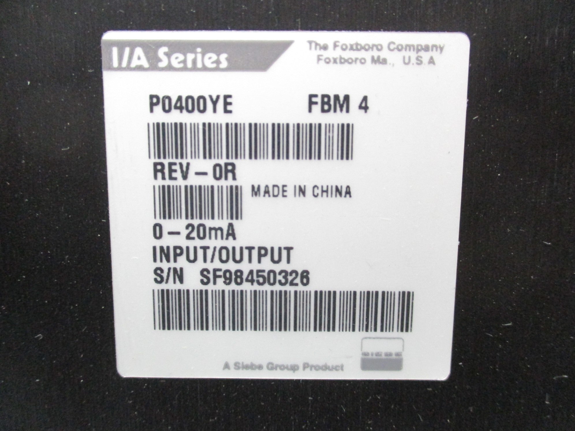 FOXBORO P0400YE REV. 0R NSNP