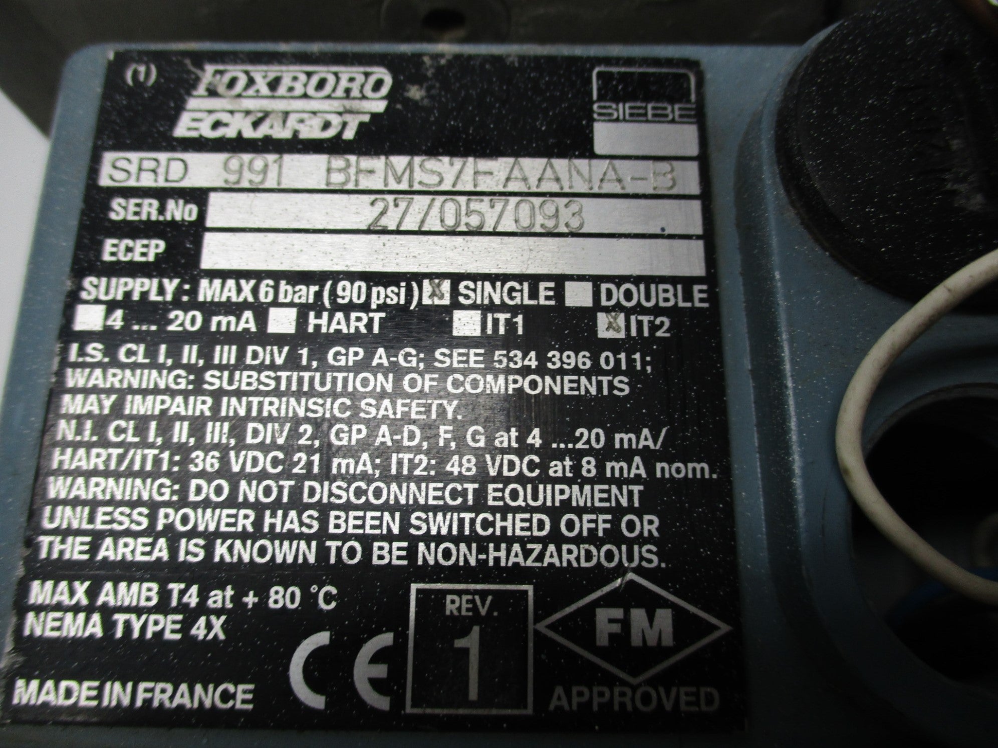 FOXBORO SRD991-BFMS7FAANA-B 90PSI (AS PICTURED) UNMP