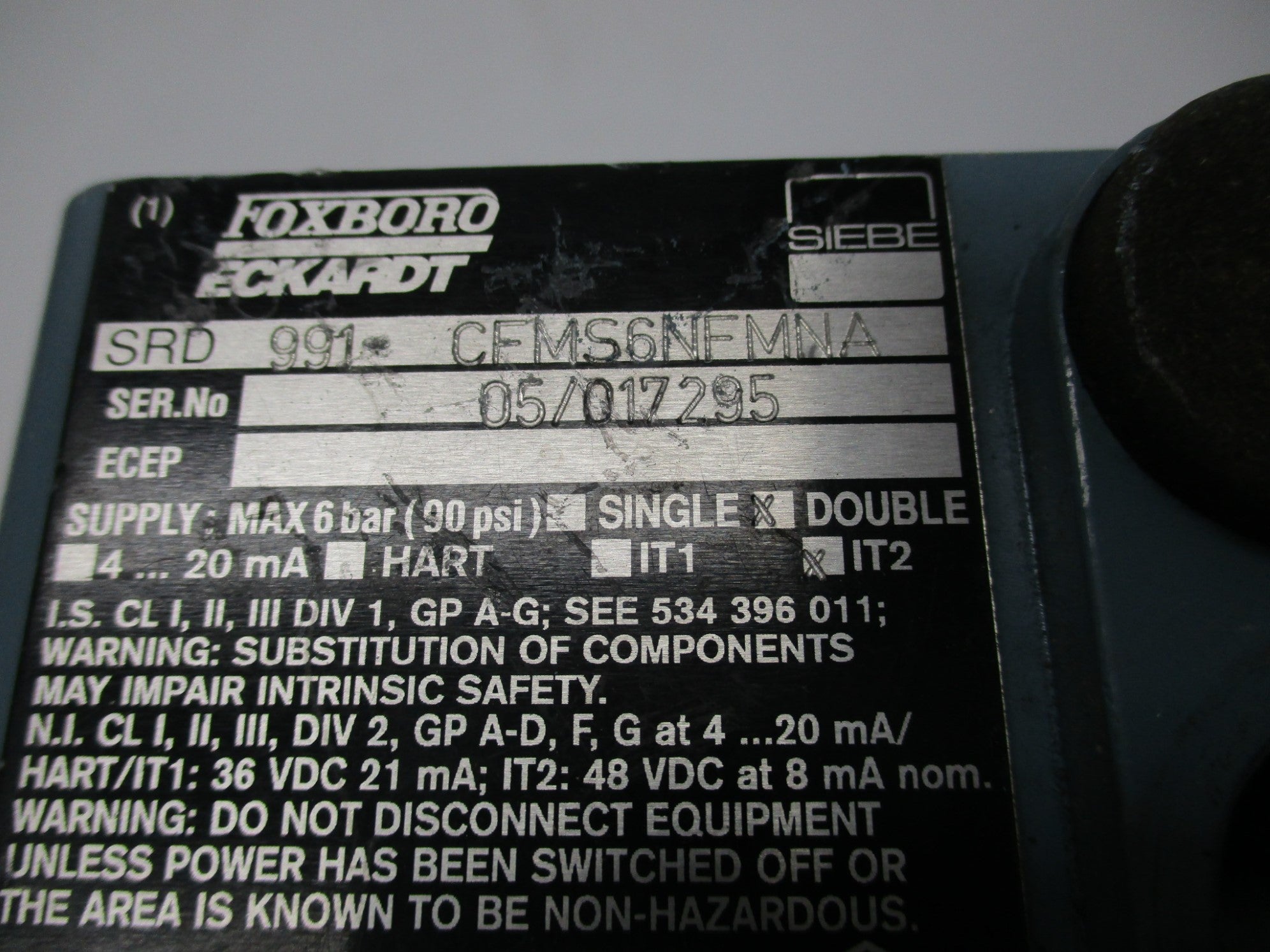 FOXBORO SRD991-CFMS6NFMNA 90PSI (AS PICTURED) UNMP