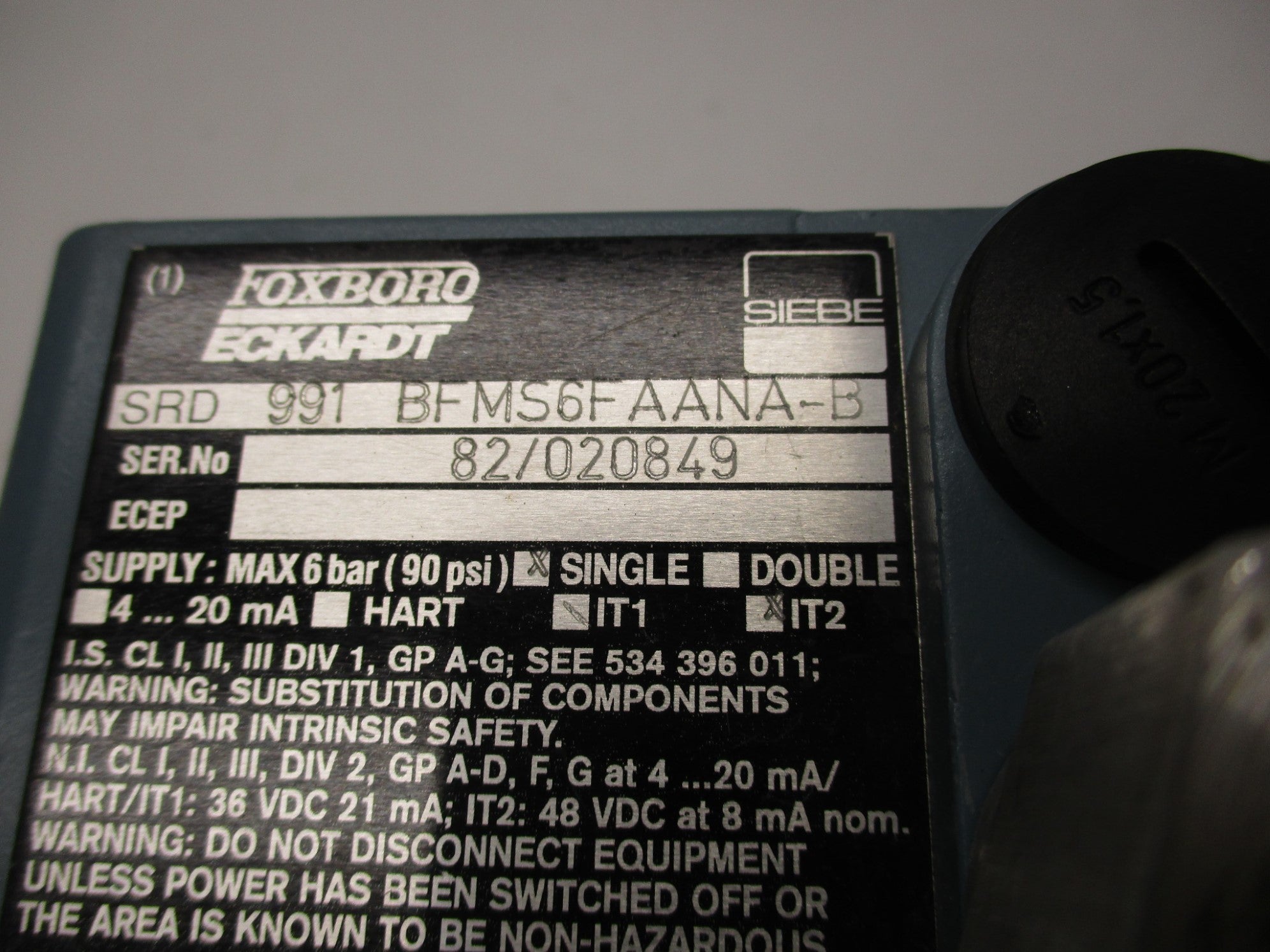FOXBORO SRD991-BFMS6FAANA-B 90PSI (AS PICTURED) UNMP