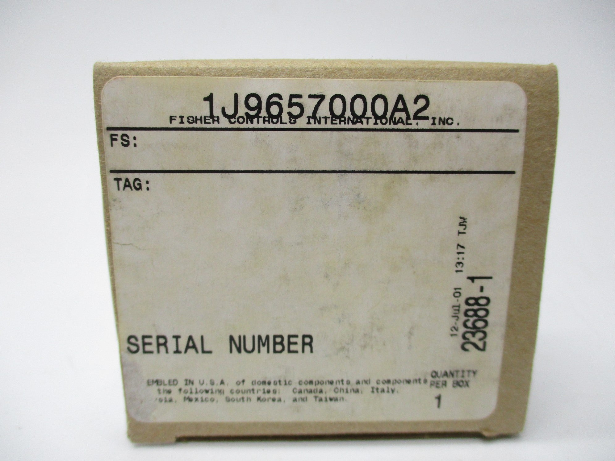 FISHER CONTROLS 1J9657000A2 NSMP