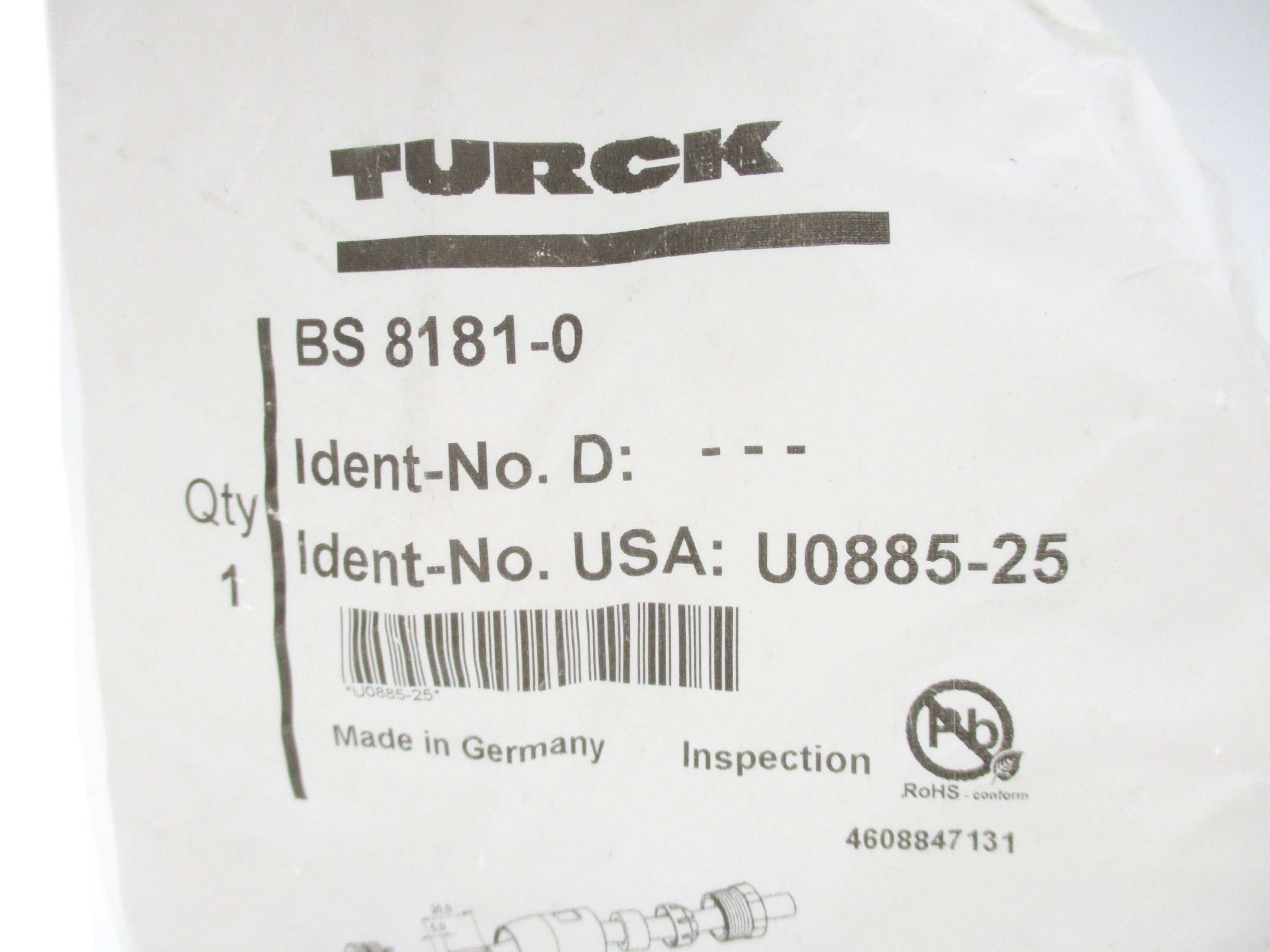 TURCK BS8181-0 U0885-25 NSMP