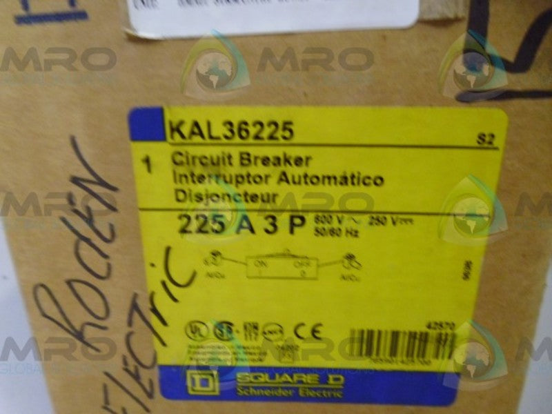 SQUARE D  KAL36225  CIRCUIT BREAKER * FACTORY SEALED *