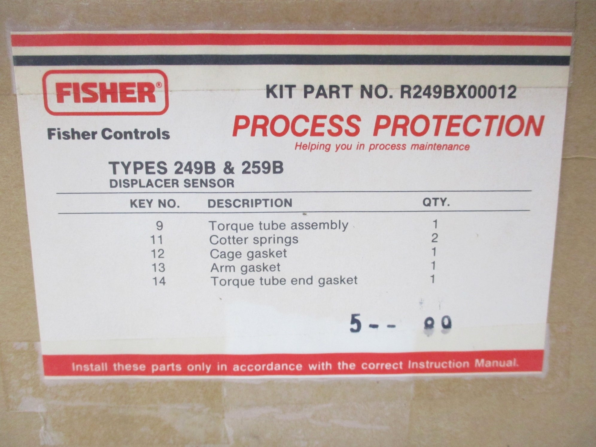 FISHER R249BX00012 NSMP