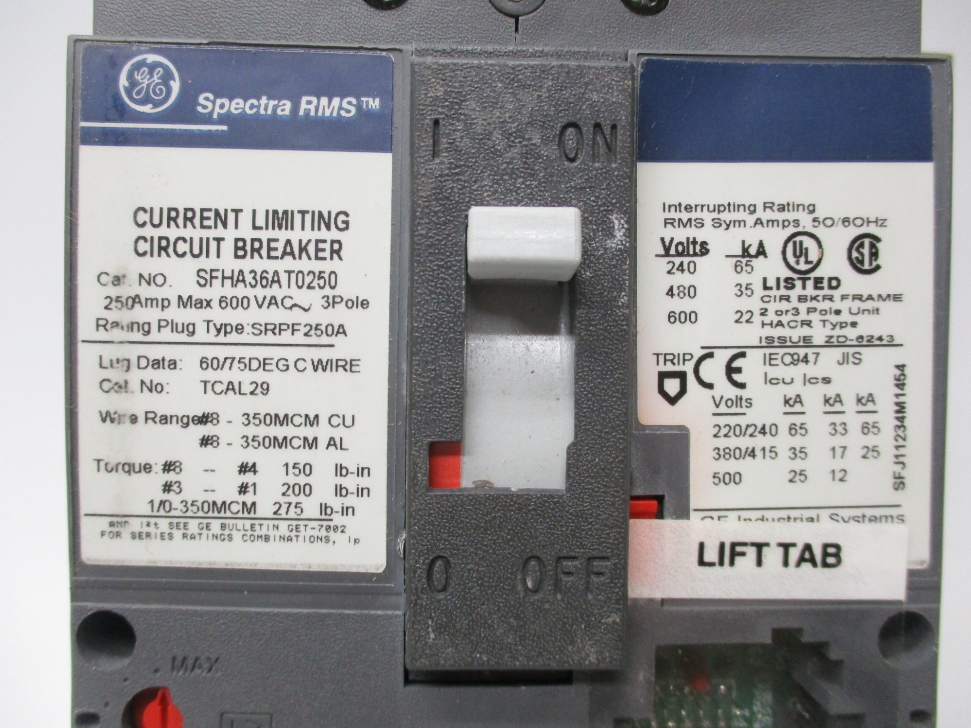 GENERAL ELECTRIC MB233WB 250A 120/240VAC NSMP