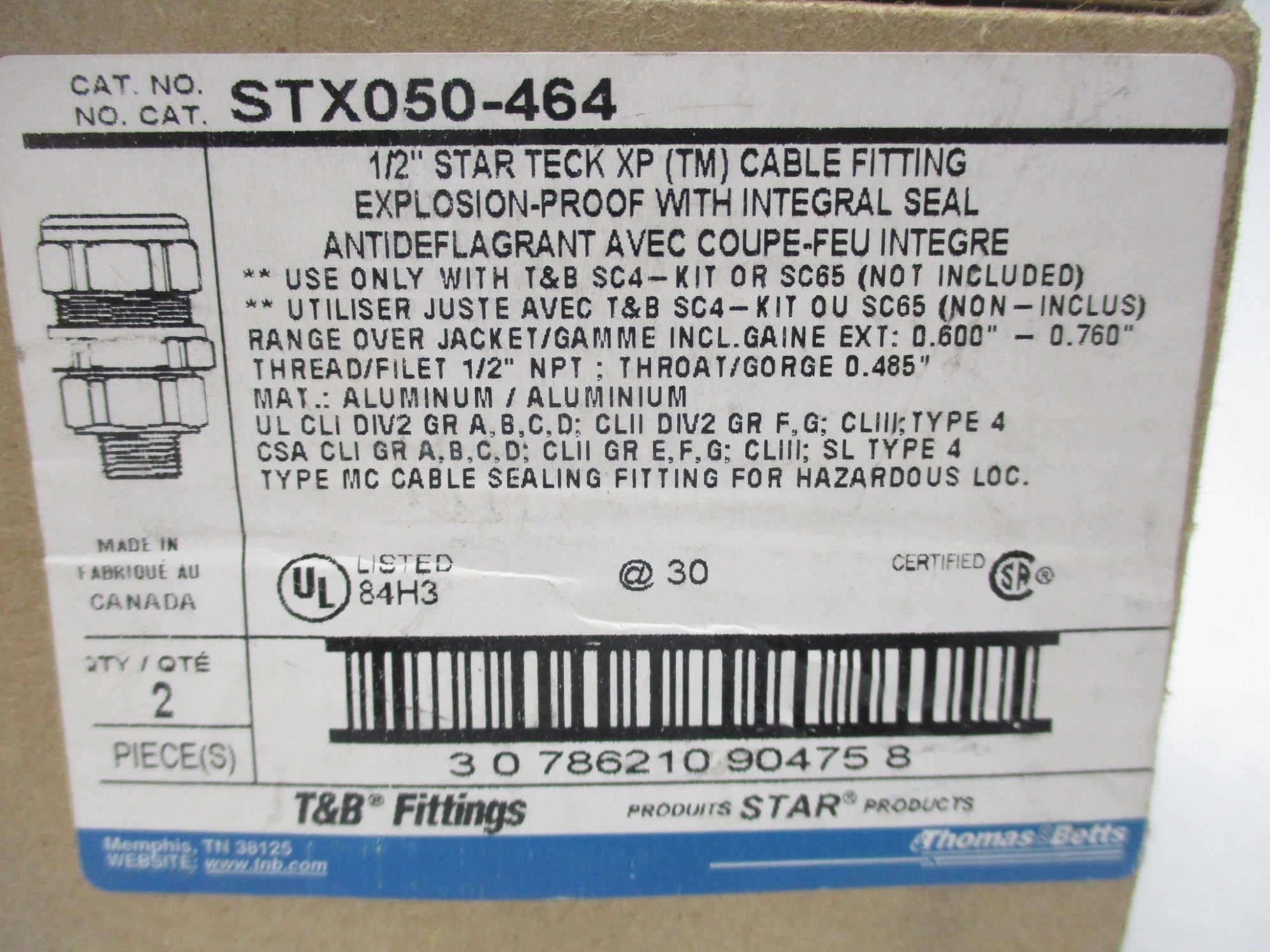 THOMAS&BETTS STX050-464 (PKG OF 2) NSMP