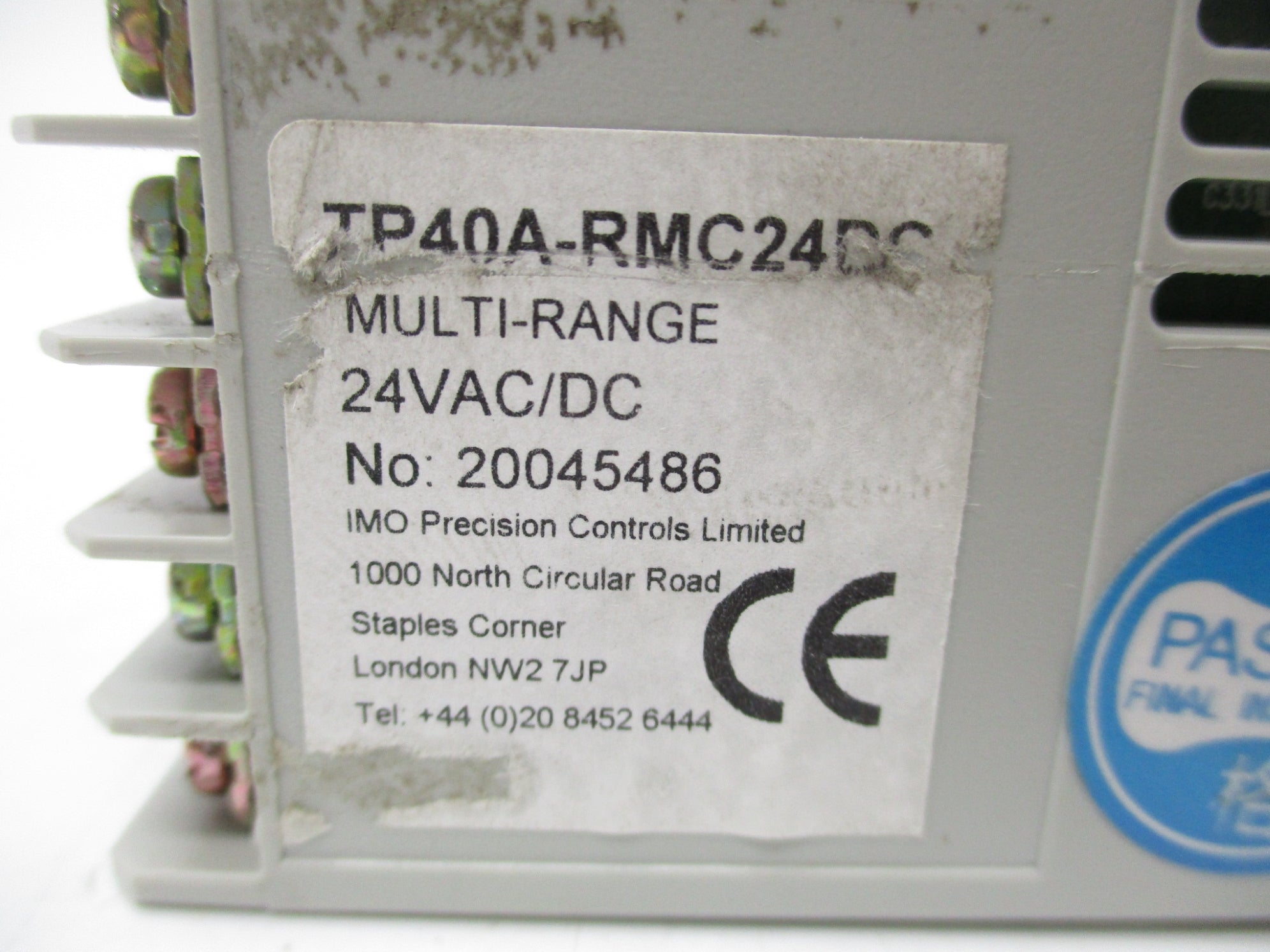 PRECISION CONTROLS TP40A-RMC24DC UNMP