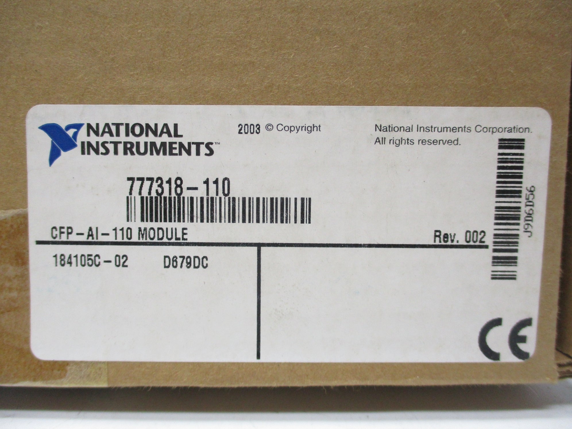 NATIONAL INSTRUMENTS CFP-AI-110 184105C-02 NSMP