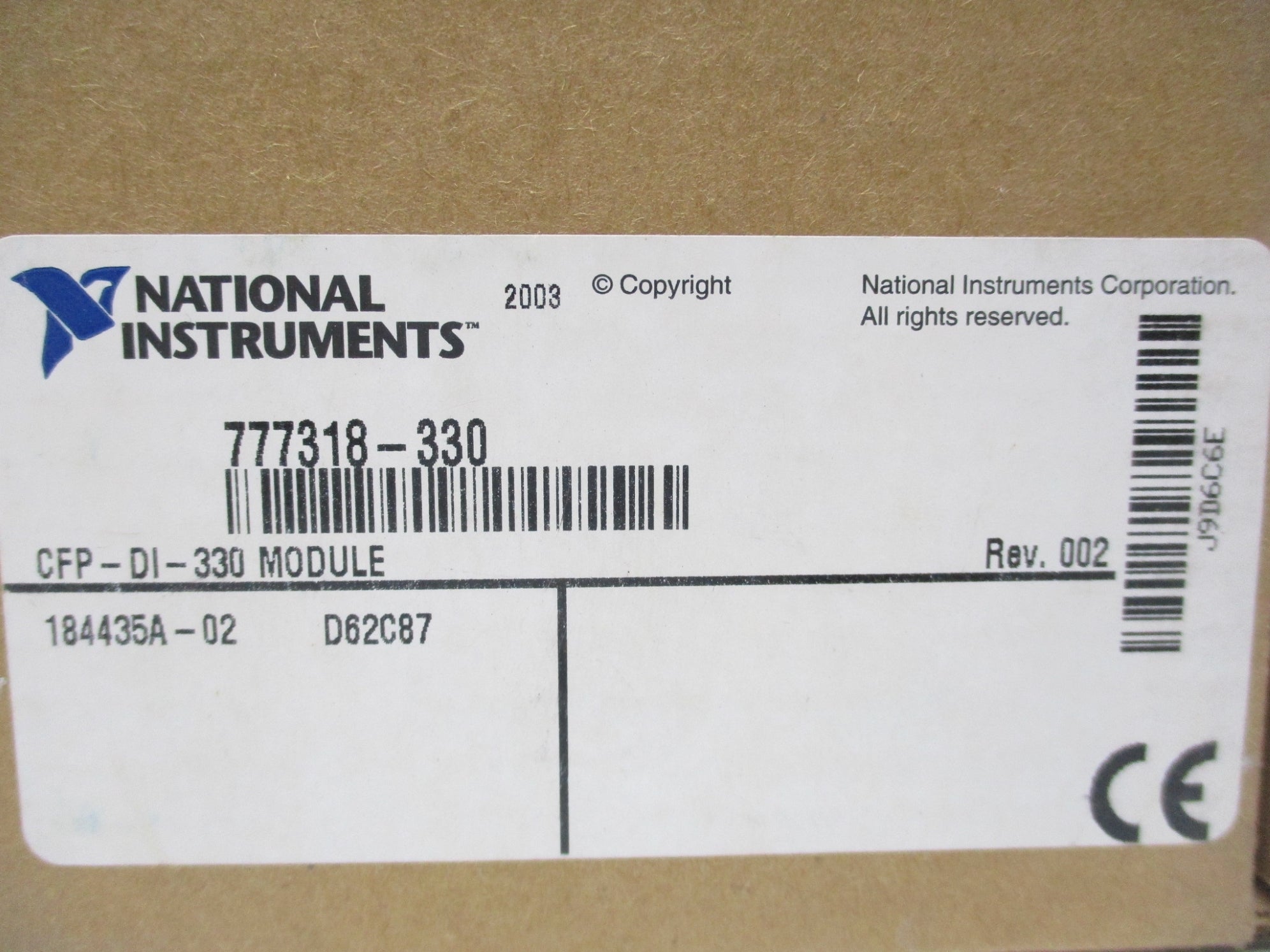 NATIONAL INSTRUMENTS CFP-DI-330 184435A-02 NSMP