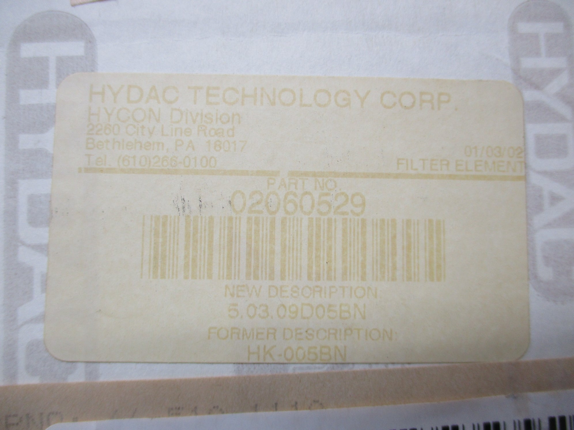 HYDAC 5.03.09D05BN NSMP