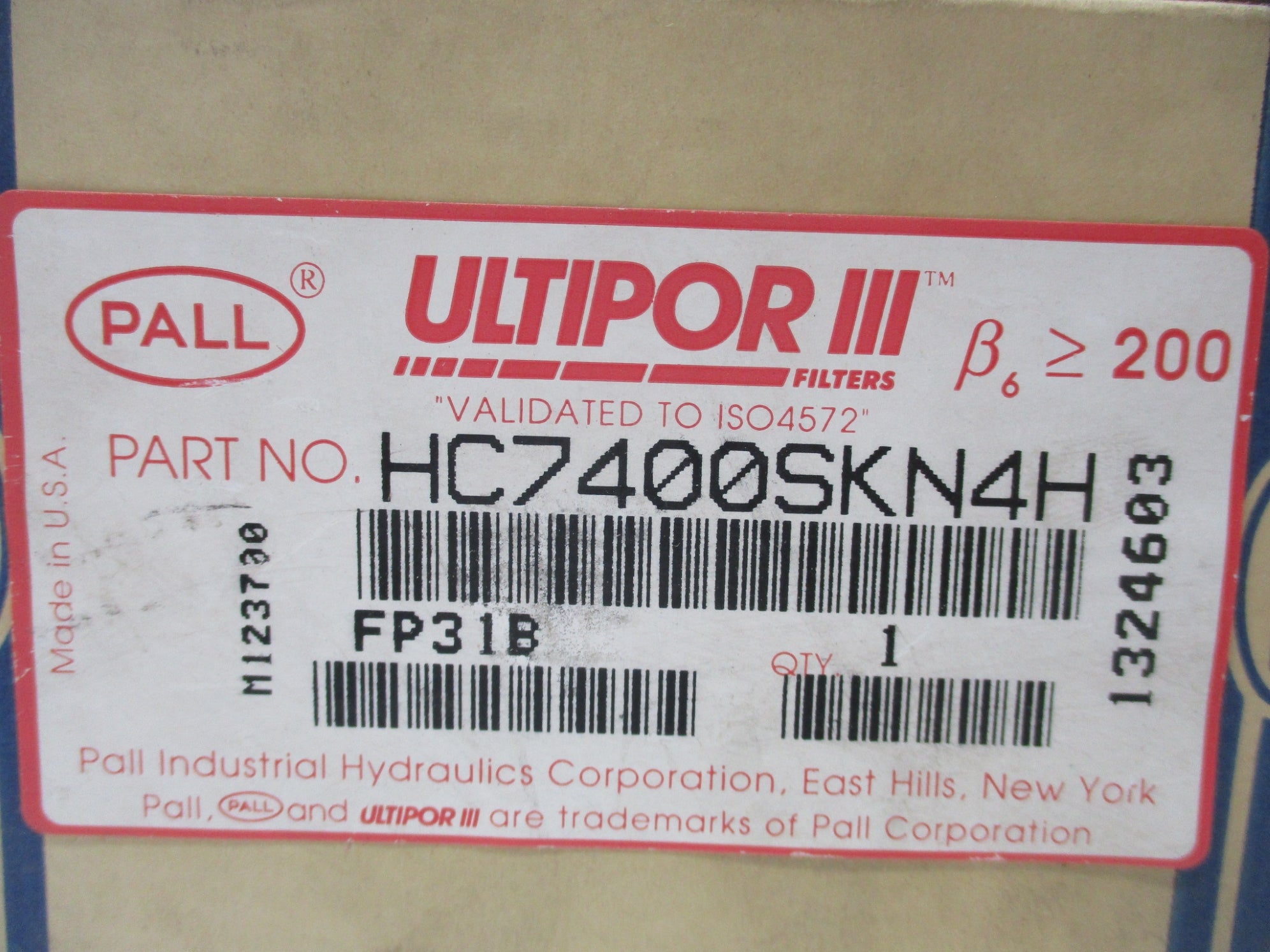 PALL HC7400SKN4H 250 PSI NSMP