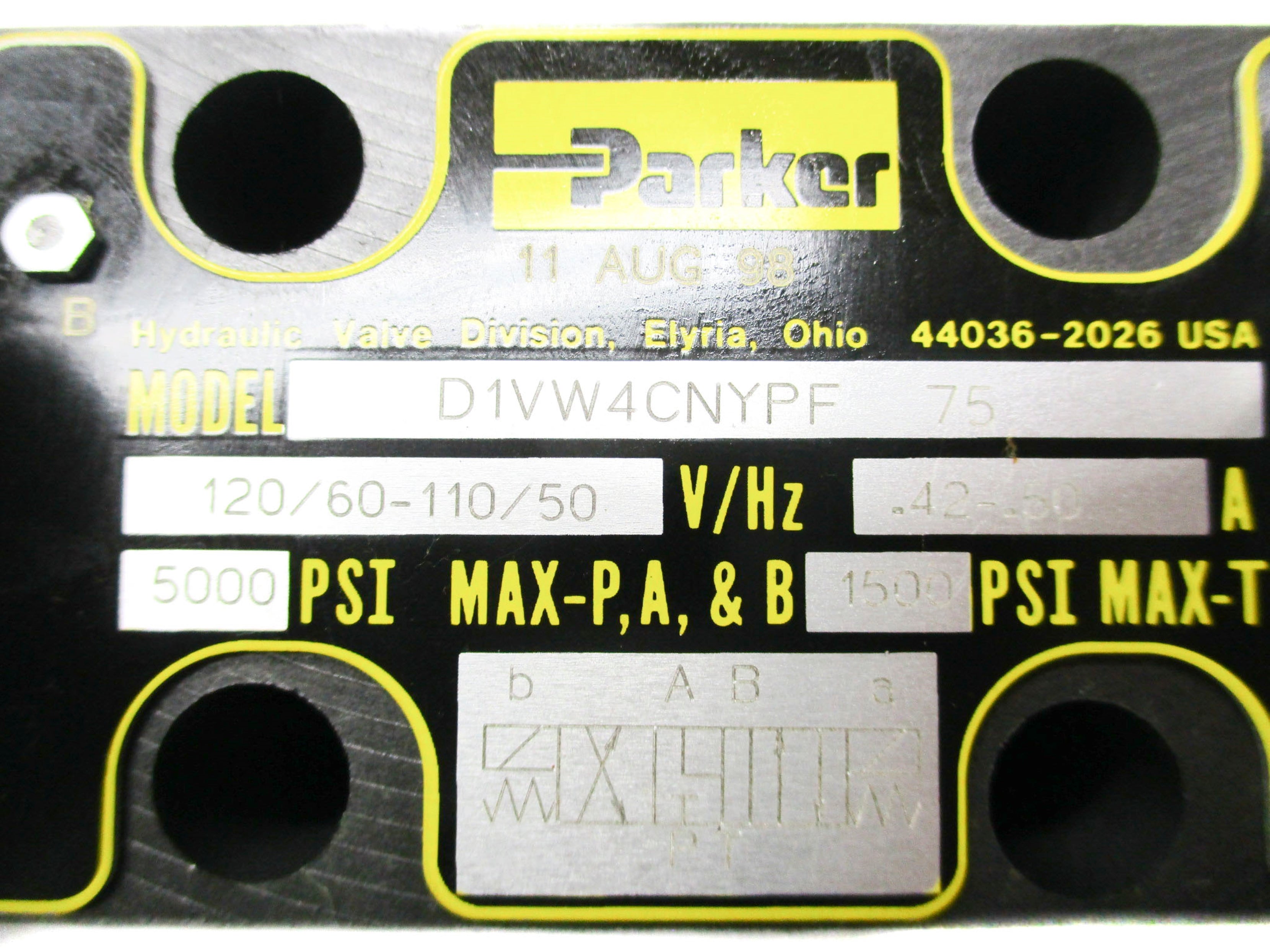 PARKER D1VW4CNYPF-75 5000 PSI 110-120V NSMP